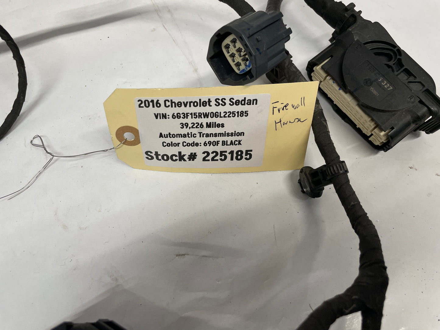2016 Chevy SS Sedan Fire Wall Front Chassis Engine Bay Wire Wiring Harness OEM - Day's Parts Yard