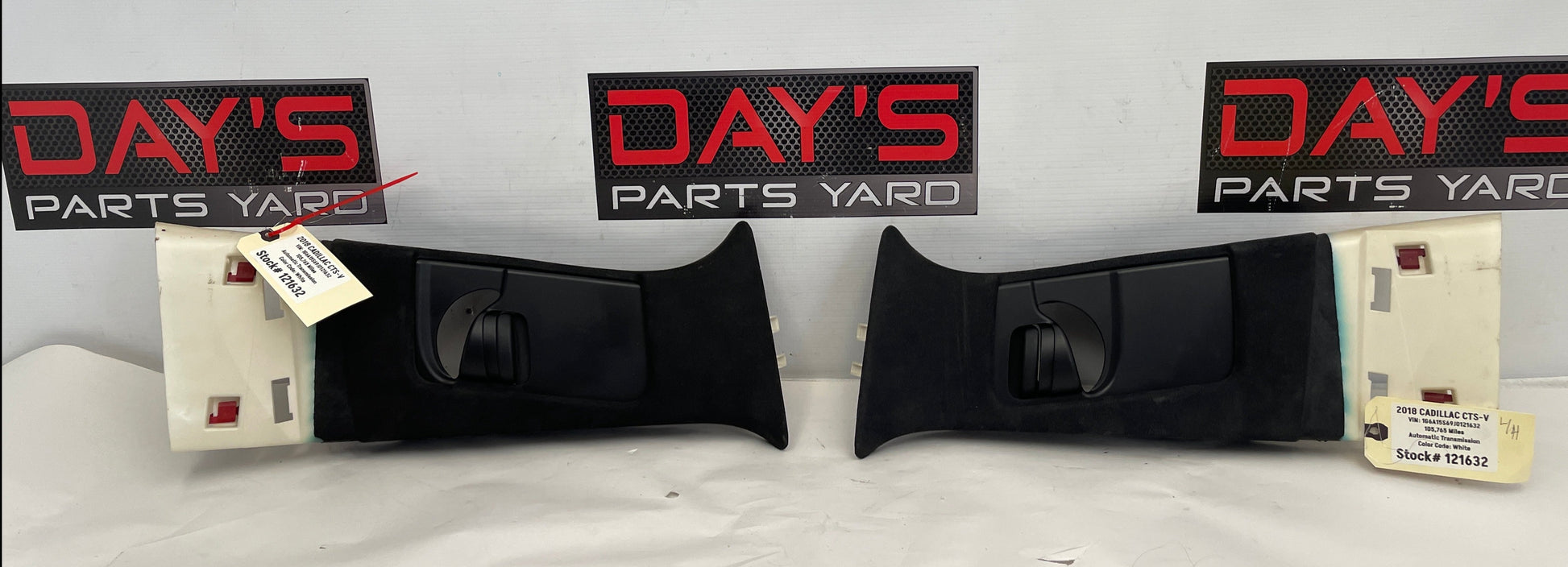 2018 Cadillac CTS-V RH & LH Interior B Pillar Upper Trim Black Suede OEM - Day's Parts Yard