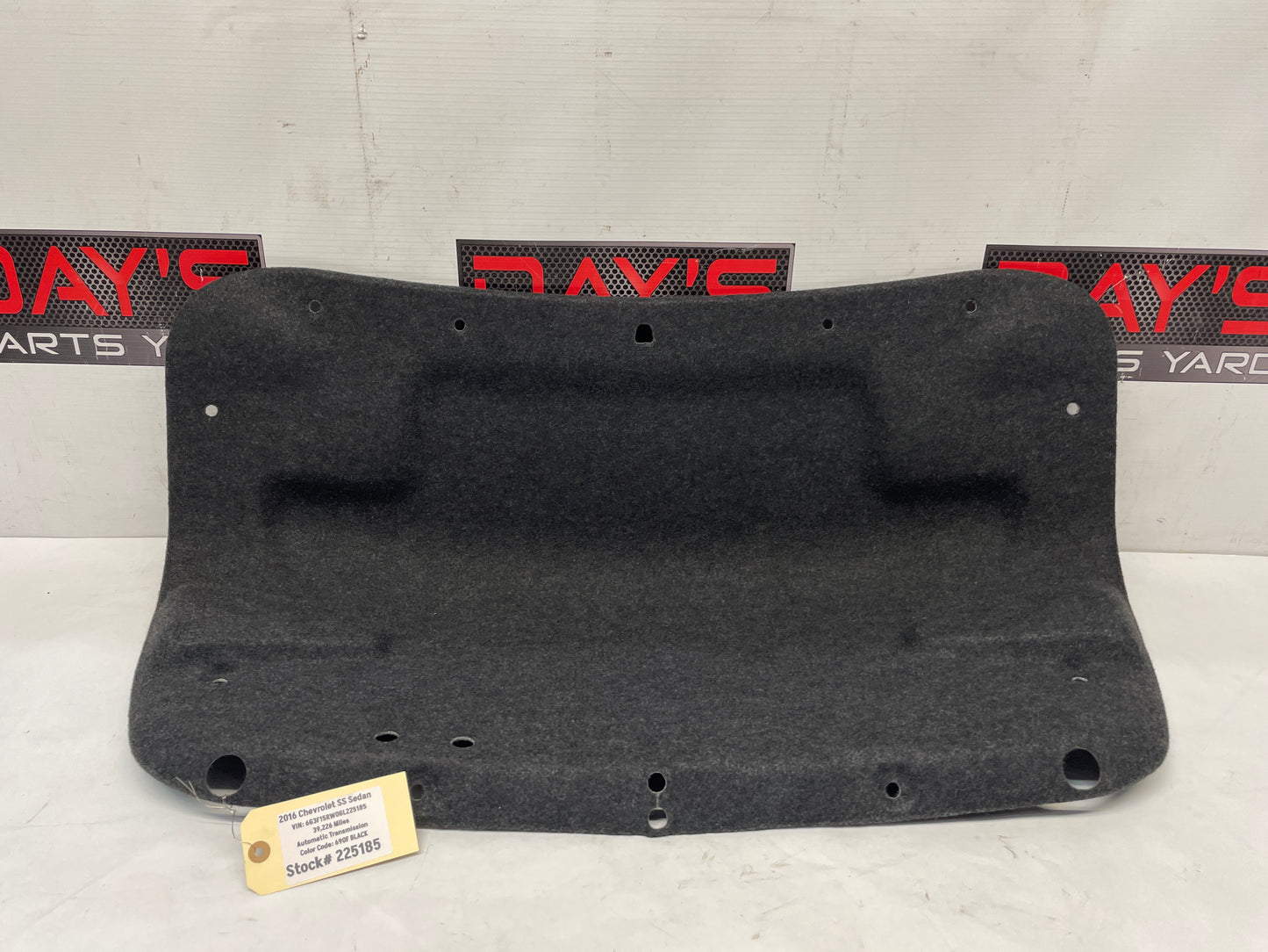2017 Chevy SS Sedan Trunk Deck Lid Liner Carpet Felt OEM - Day's Parts Yard