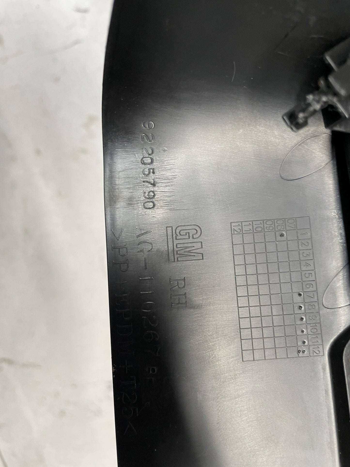 2008 Pontiac G8 Base RH Passenger Front Seat Rear Outer Track Trim Cover OEM - Day's Parts Yard