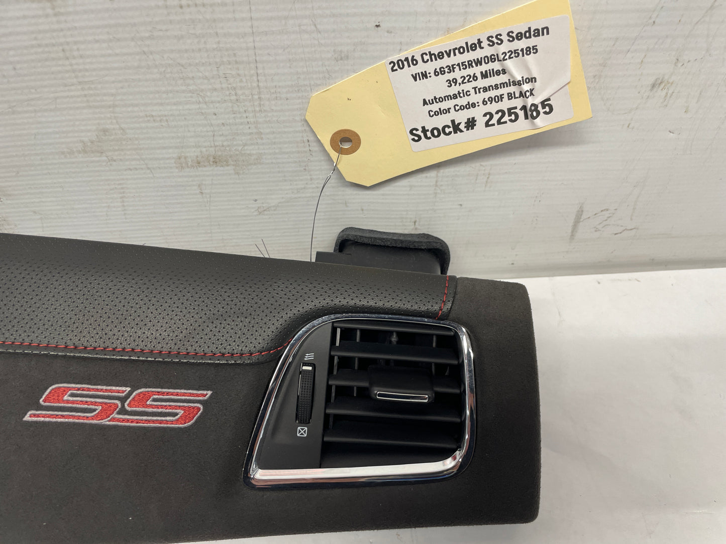 2016 Chevy SS Sedan RH Passenger Black Suede Dash Trim Panel Insert OEM - Day's Parts Yard