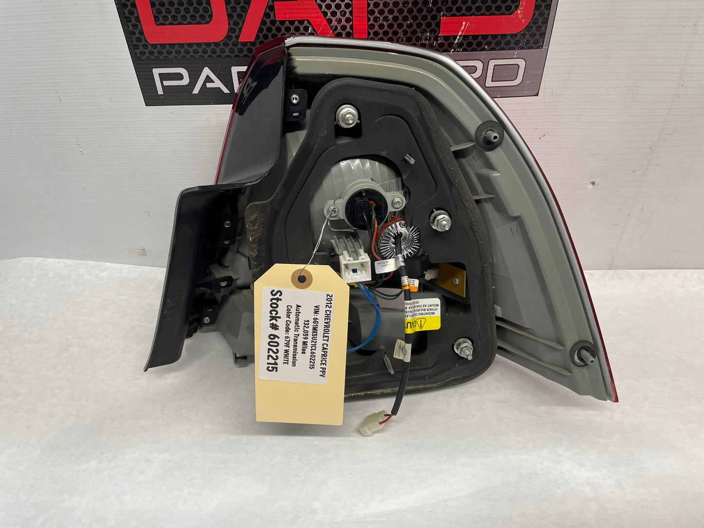 2012 Chevy Caprice PPV LH Driver Taillight Tail Light Lamp OEM