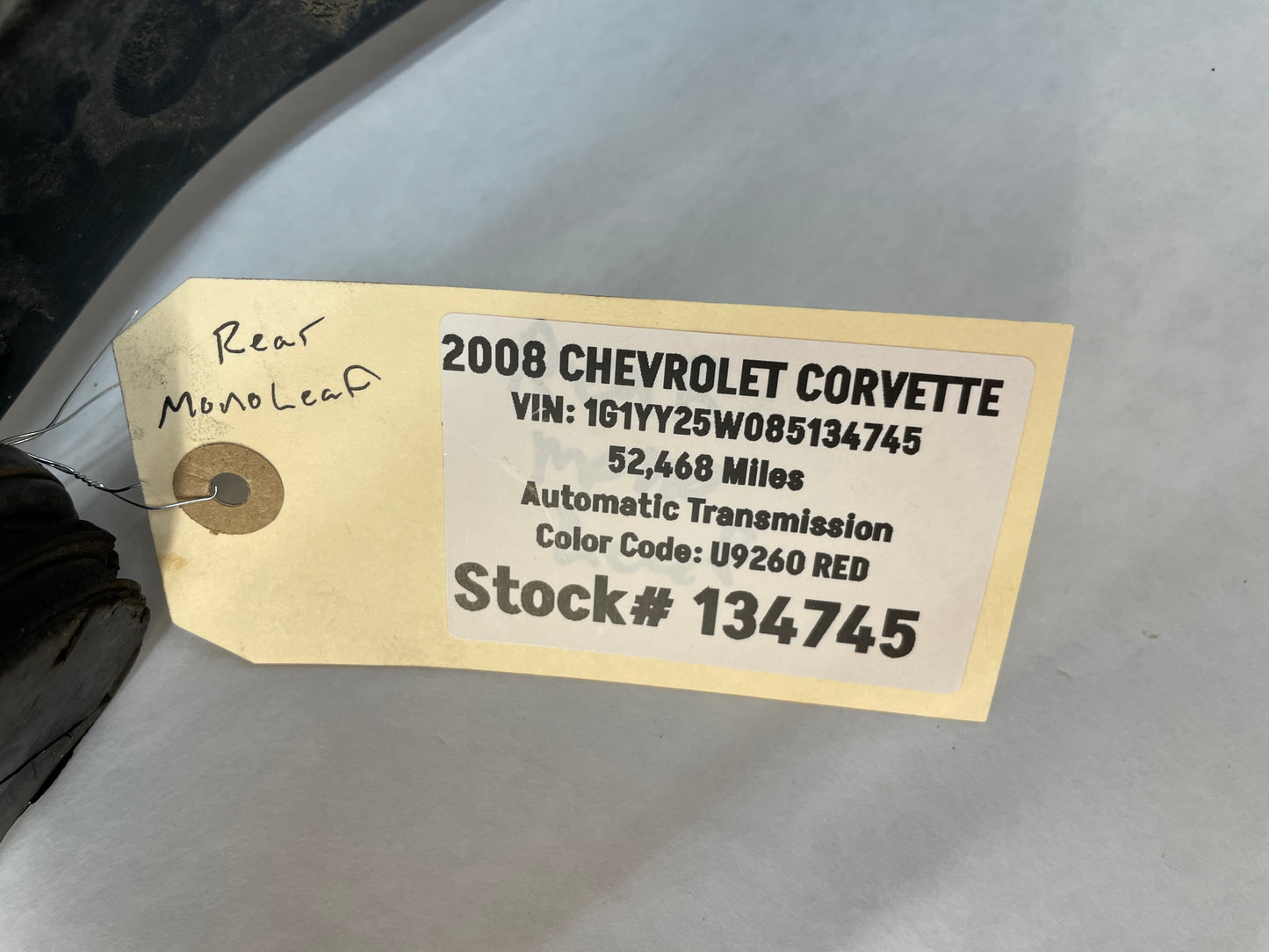 2008 Chevy C6 Corvette Rear Suspension Single Mono Leaf Spring OEM