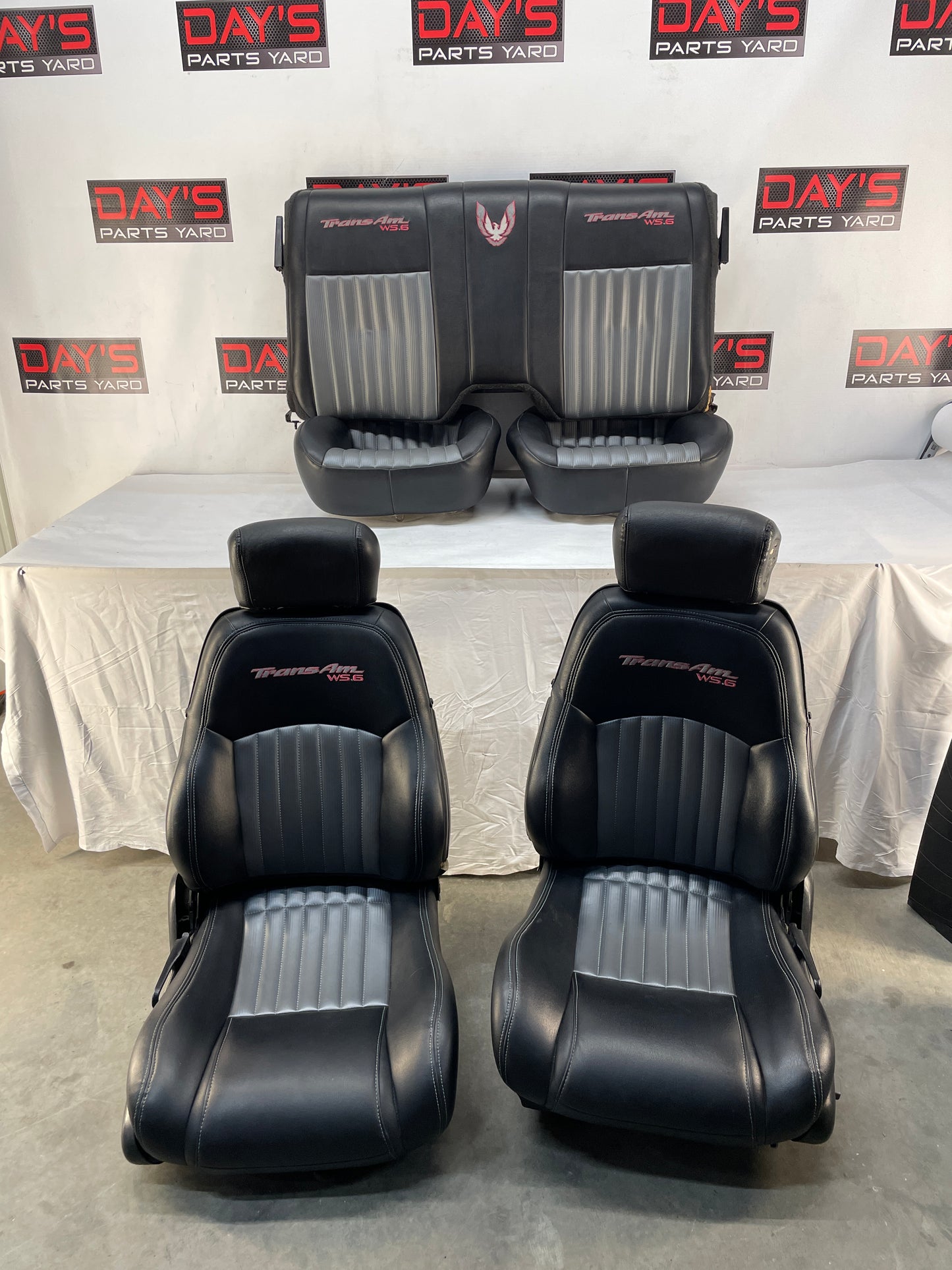 2001 Pontiac Trans AM WS6 Seats Front and Rears Black & Gray Leather OEM