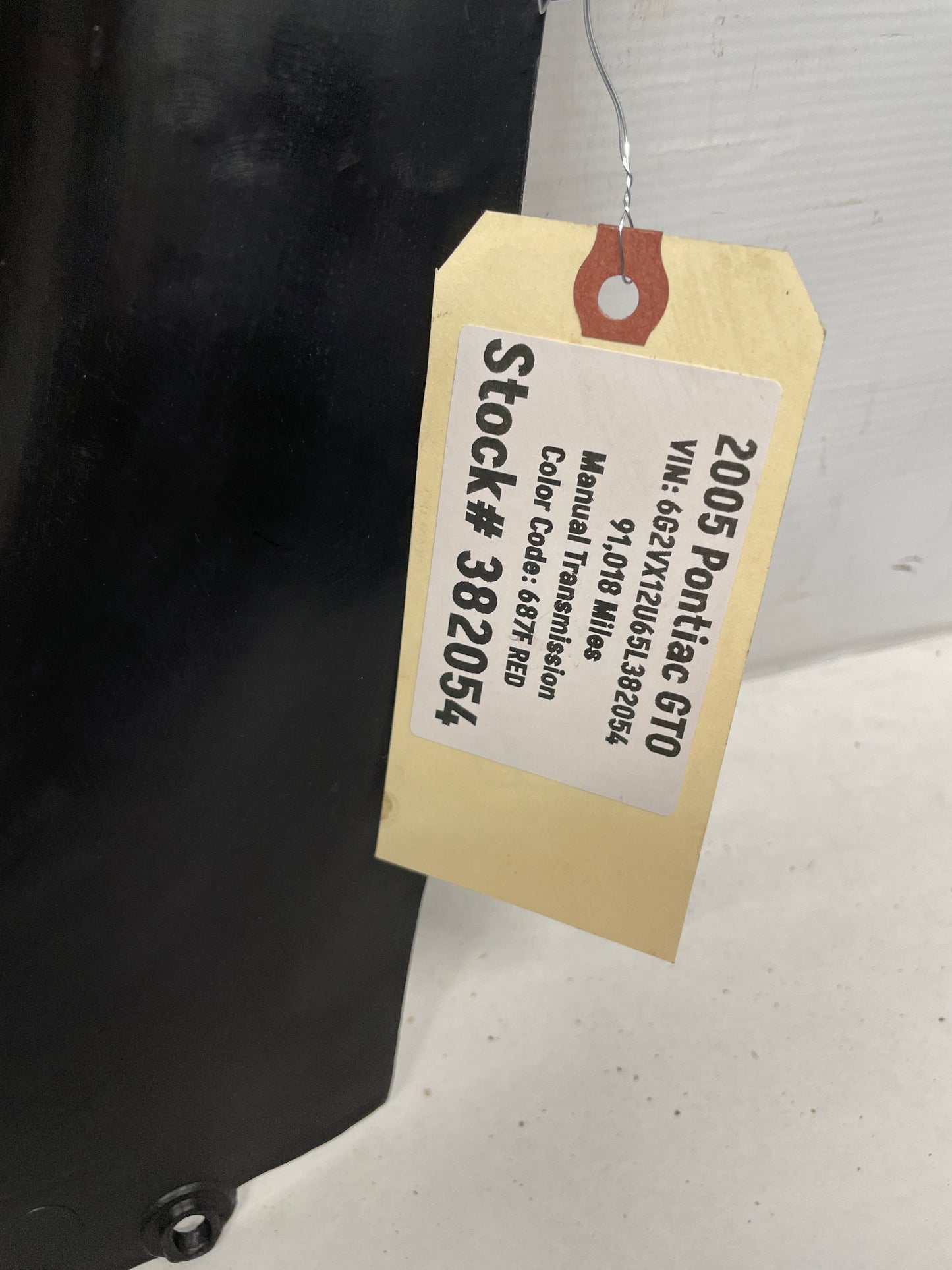 2005 Pontiac GTO Trunk Wall Plastic Cover Trim Panel OEM - Day's Parts Yard