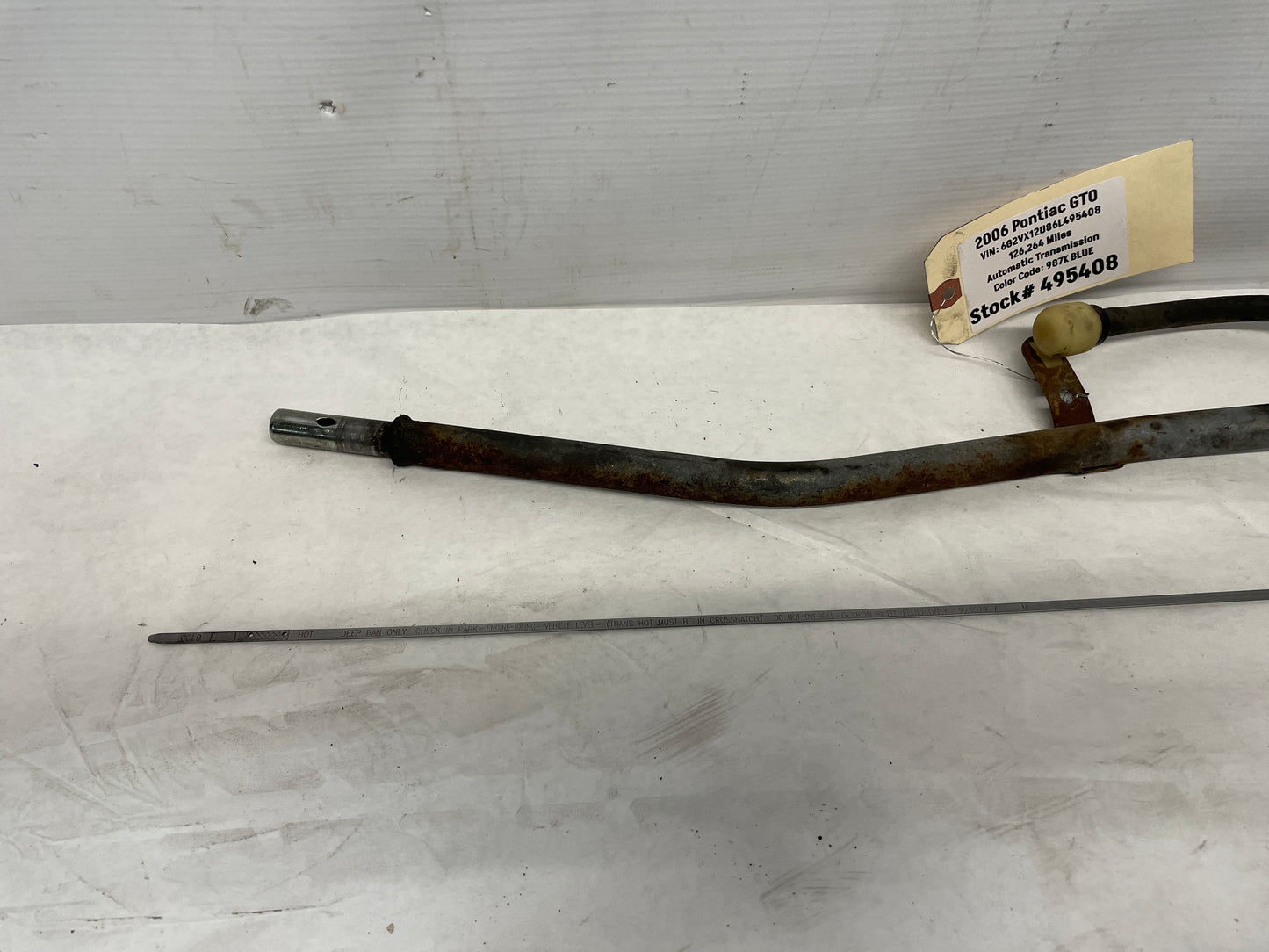 2006 Pontiac GTO Transmission Oil Fluid Dip Stick and Tube OEM - Day's Parts Yard