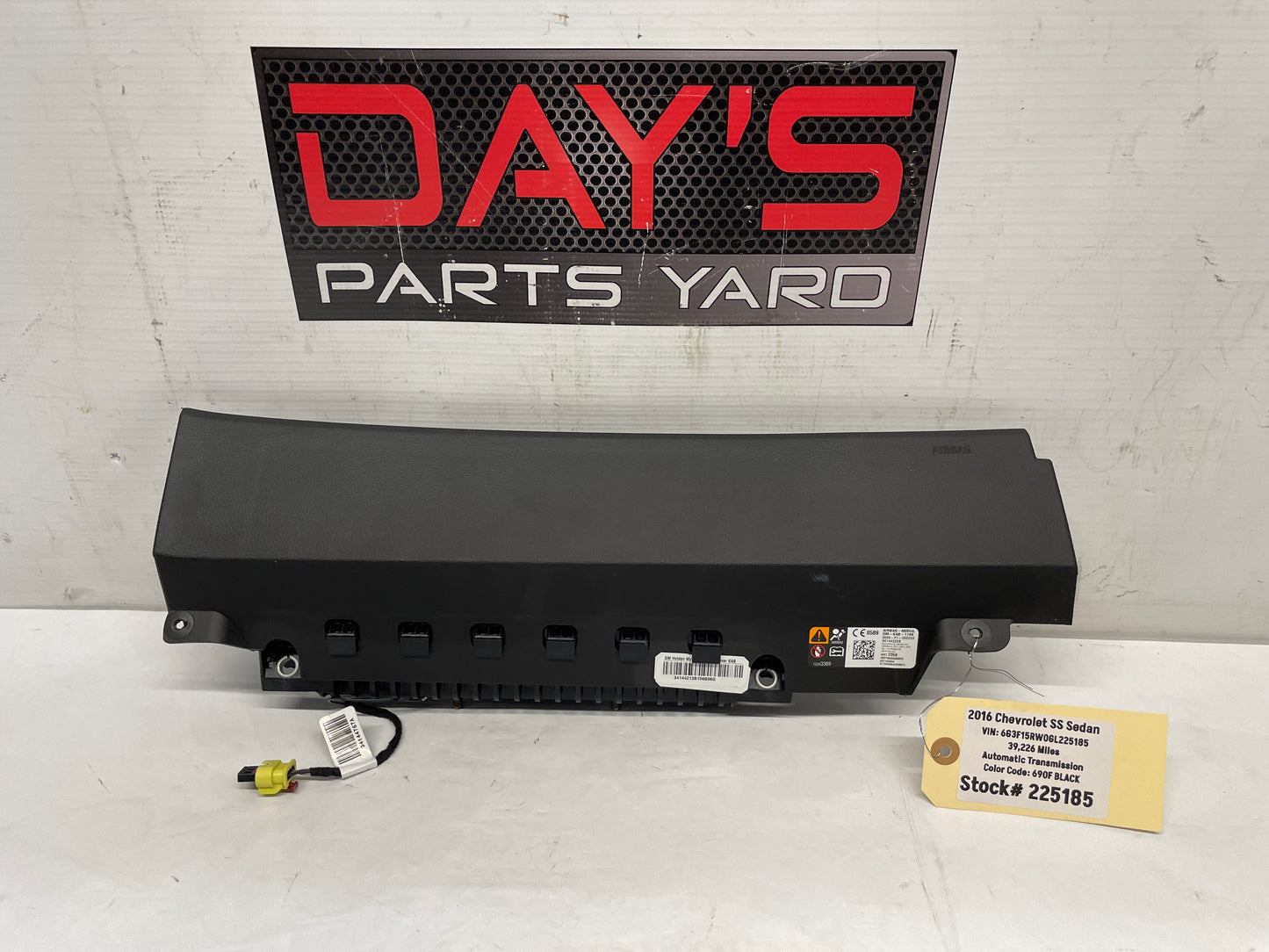 2016 Chevy SS Sedan RH Passenger Lower Knee Dash Airbag Bag OEM - Day's Parts Yard