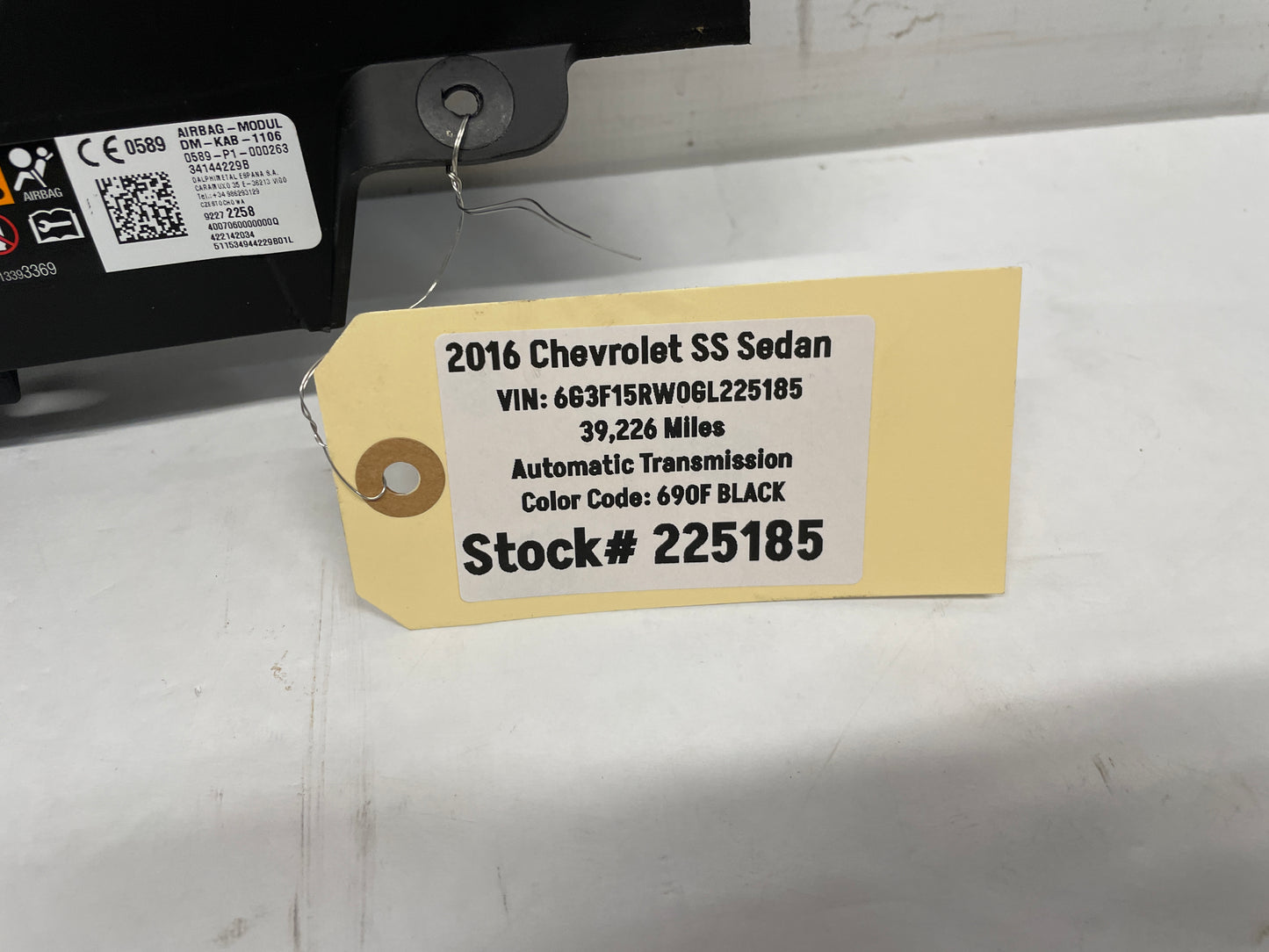 2016 Chevy SS Sedan RH Passenger Lower Knee Dash Airbag Bag OEM - Day's Parts Yard