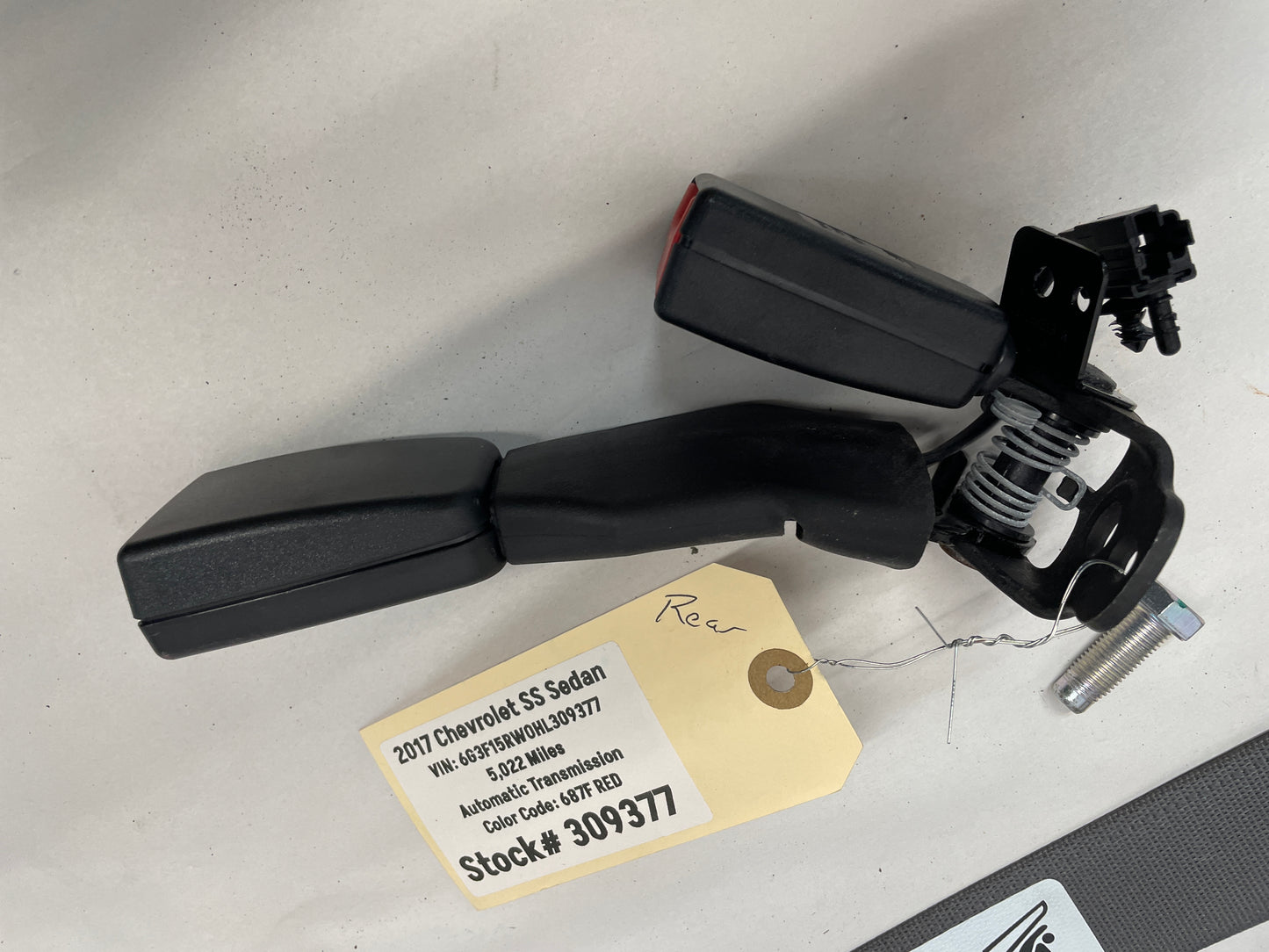 2017 Chevy SS Sedan Rear Seat Belt Retractors Buckles Set OEM - Day's Parts Yard