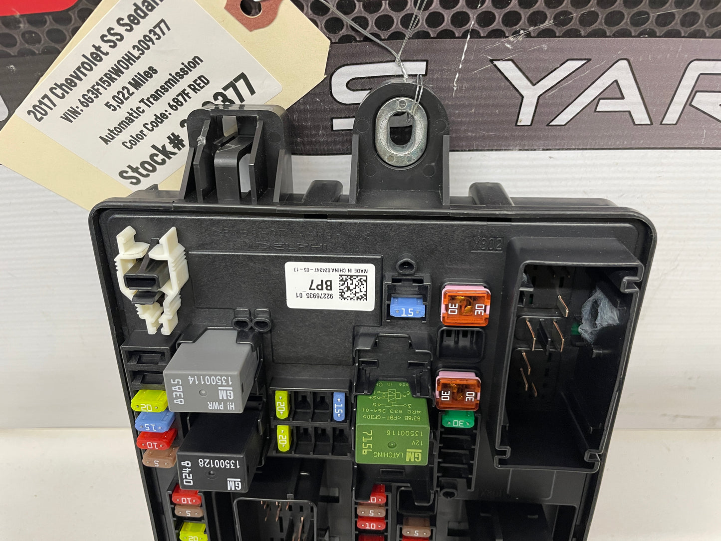 2017 Chevy SS Sedan Trunk Cargo Rear Fuse Relay Box OEM - Day's Parts Yard