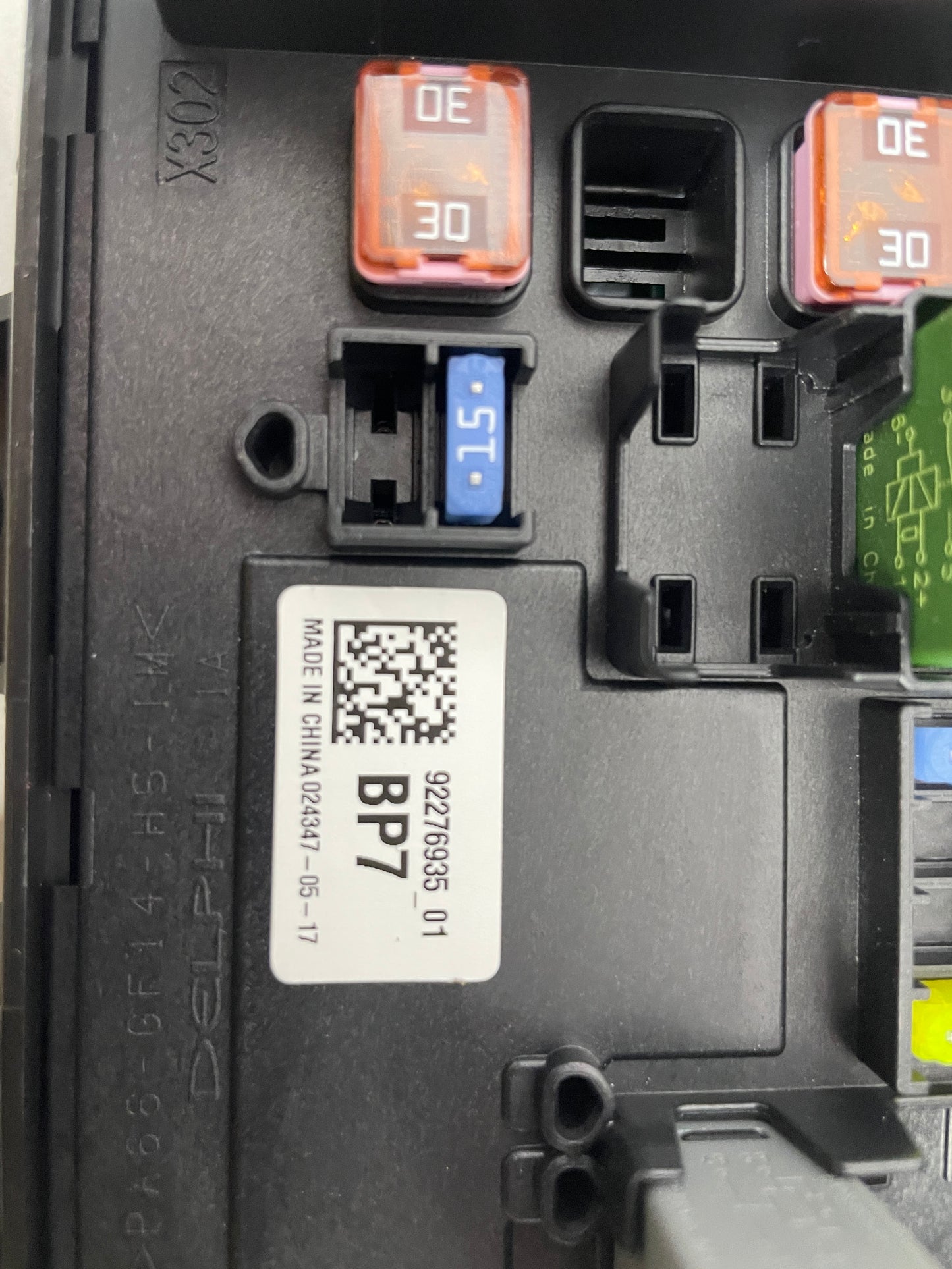 2017 Chevy SS Sedan Trunk Cargo Rear Fuse Relay Box OEM - Day's Parts Yard