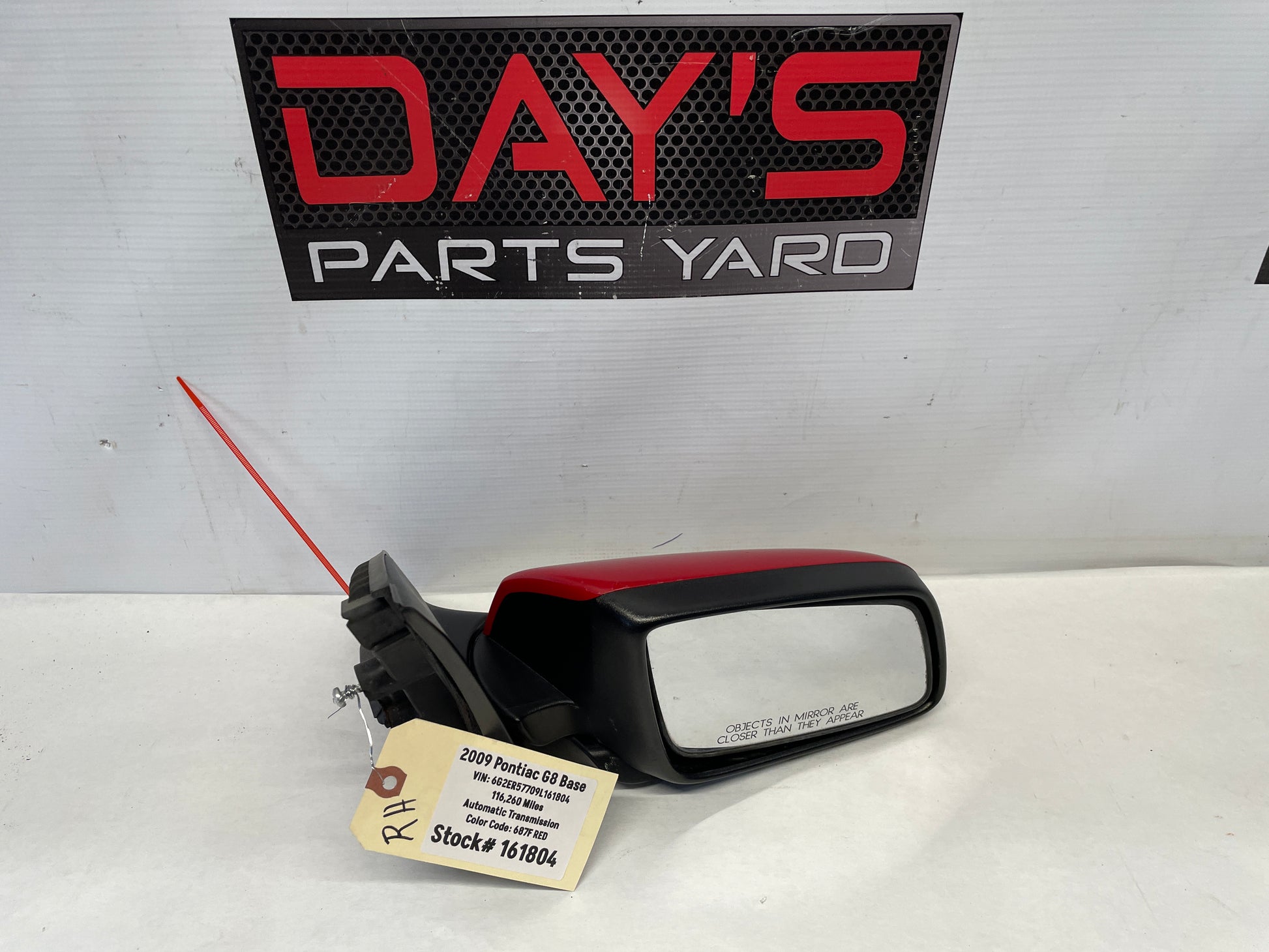 2009 Pontiac G8 RH Passenger Exterior Side Door Mirror OEM - Day's Parts Yard