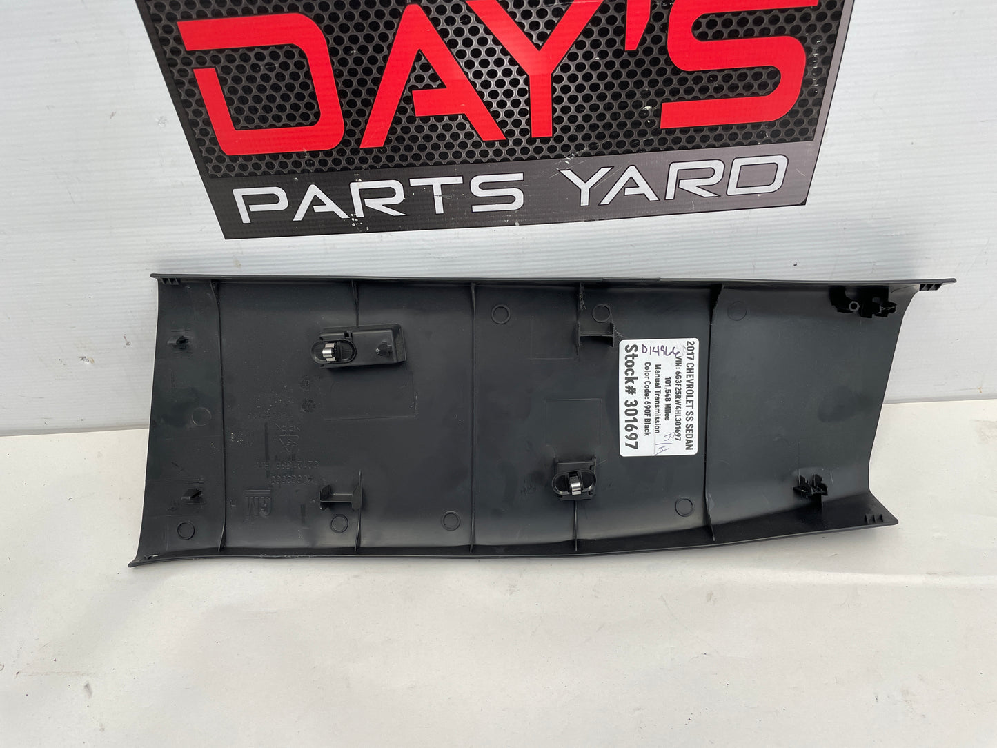 2017 Chevy SS Sedan RH Passenger Interior B Pillar Trim Molding Cover OEM - Day's Parts Yard