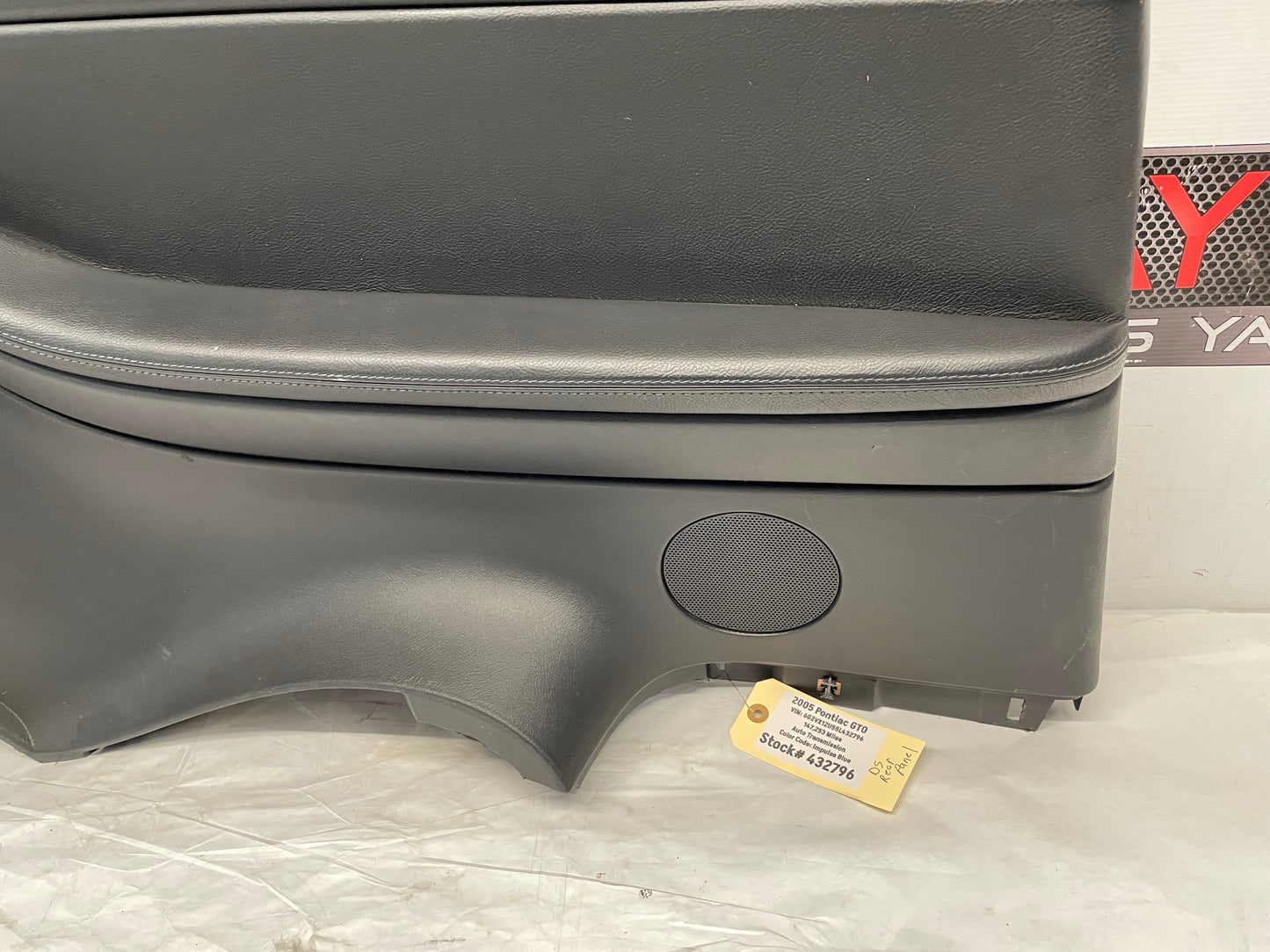 2005 Pontiac GTO LH Driver Rear Interior Quarter Door Panel Trim OEM - Day's Parts Yard