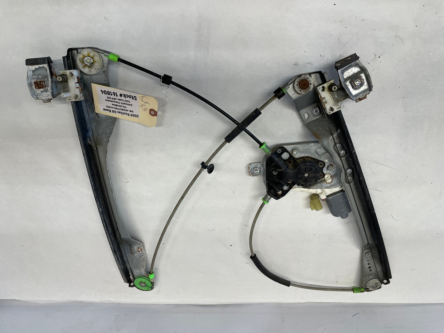 2009 Pontiac G8 RH Passenger Front Door Window Regulator Motor OEM - Day's Parts Yard
