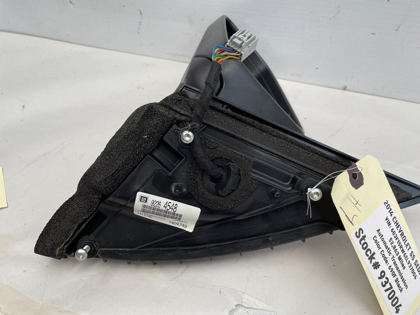 2014 Chevy SS Sedan LH Driver Exterior Mirror w/ Lane Change Assist Black OEM - Day's Parts Yard