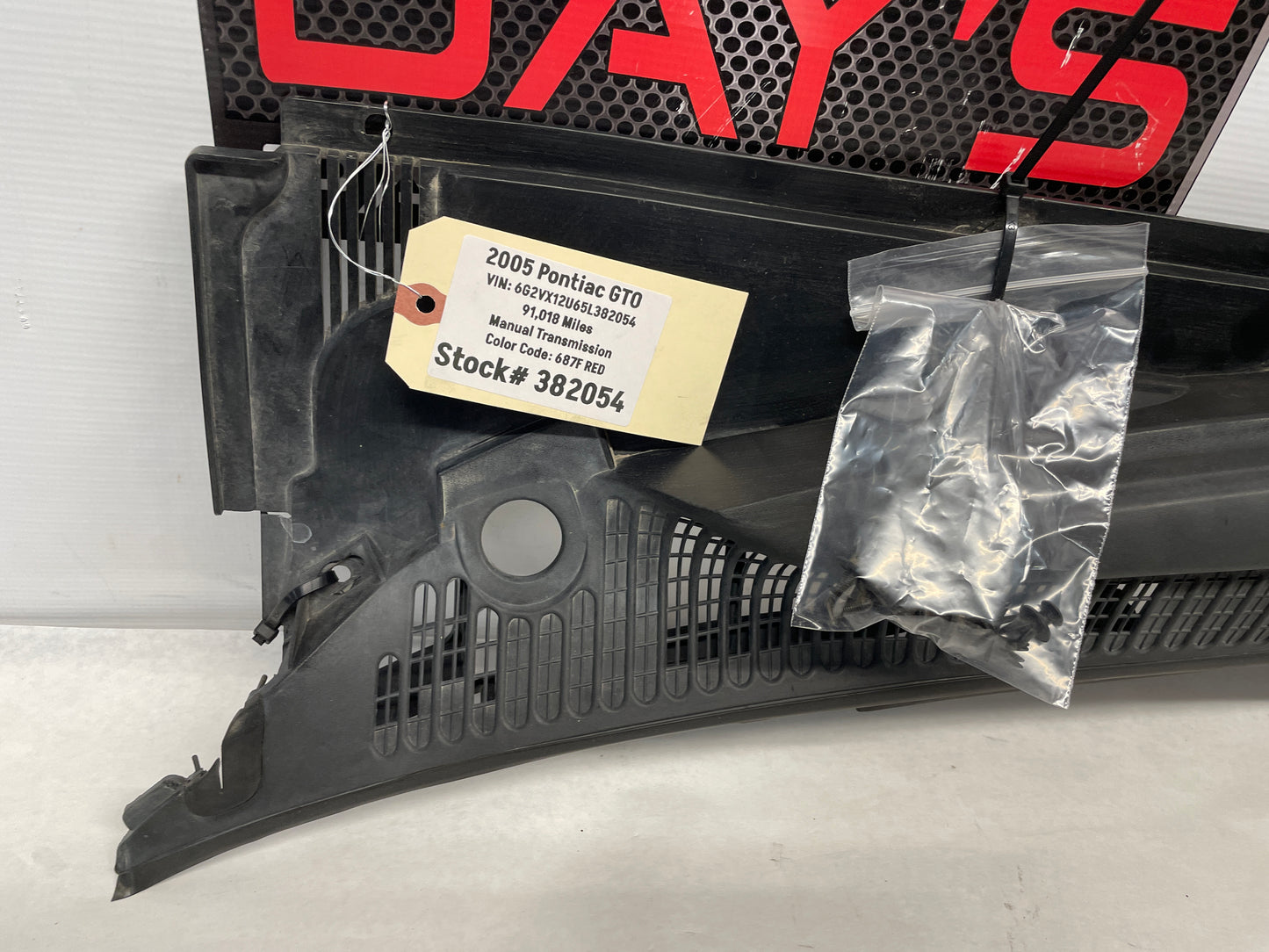 2005 Pontiac GTO Windshield Wiper Cowl OEM - Day's Parts Yard