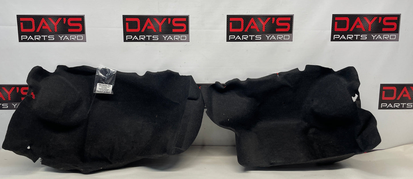 2004 Pontiac GTO RH and LH Quarter Trunk Trim Side Carpet Liners OEM - Day's Parts Yard