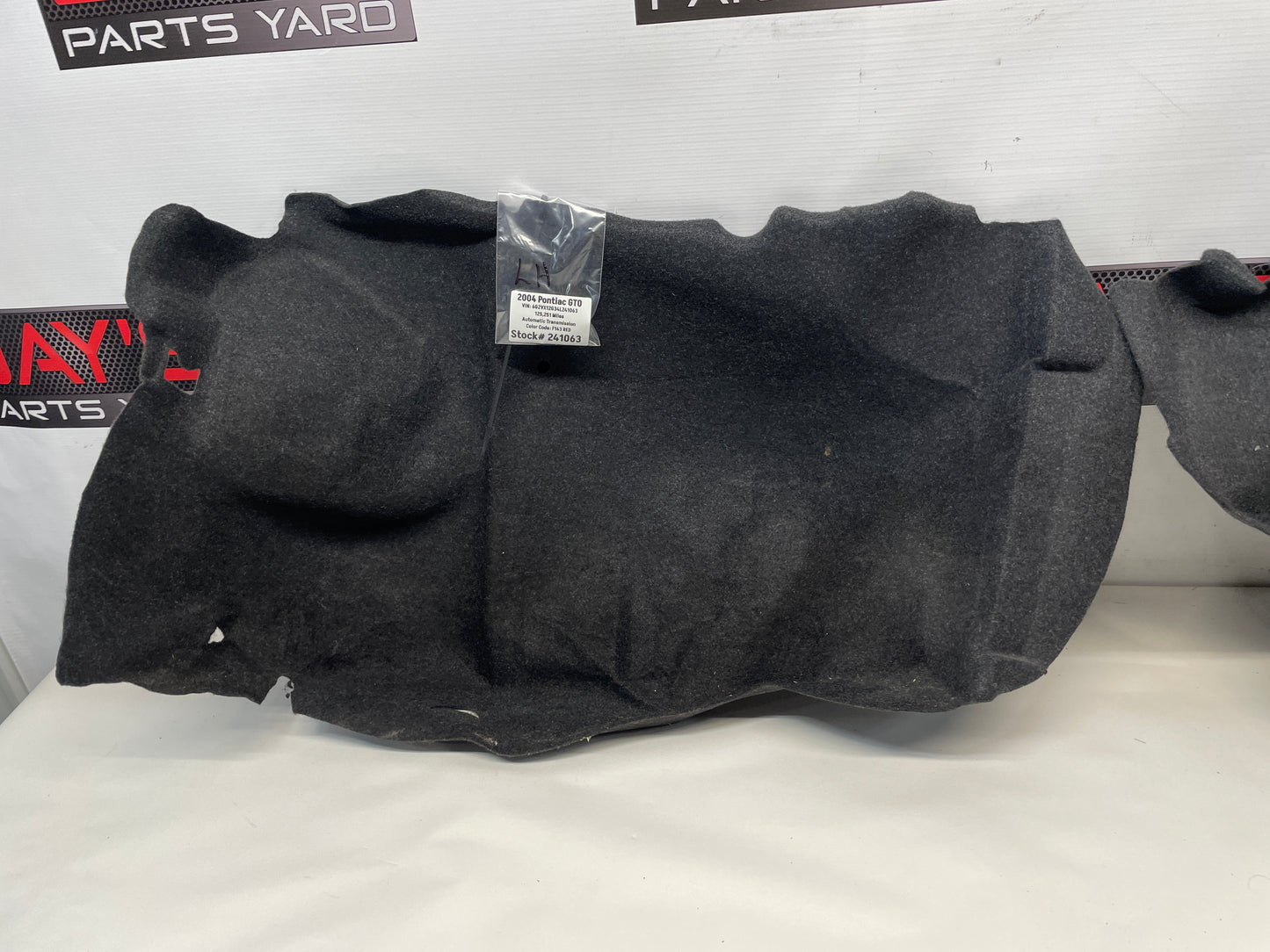 2004 Pontiac GTO RH and LH Quarter Trunk Trim Side Carpet Liners OEM - Day's Parts Yard