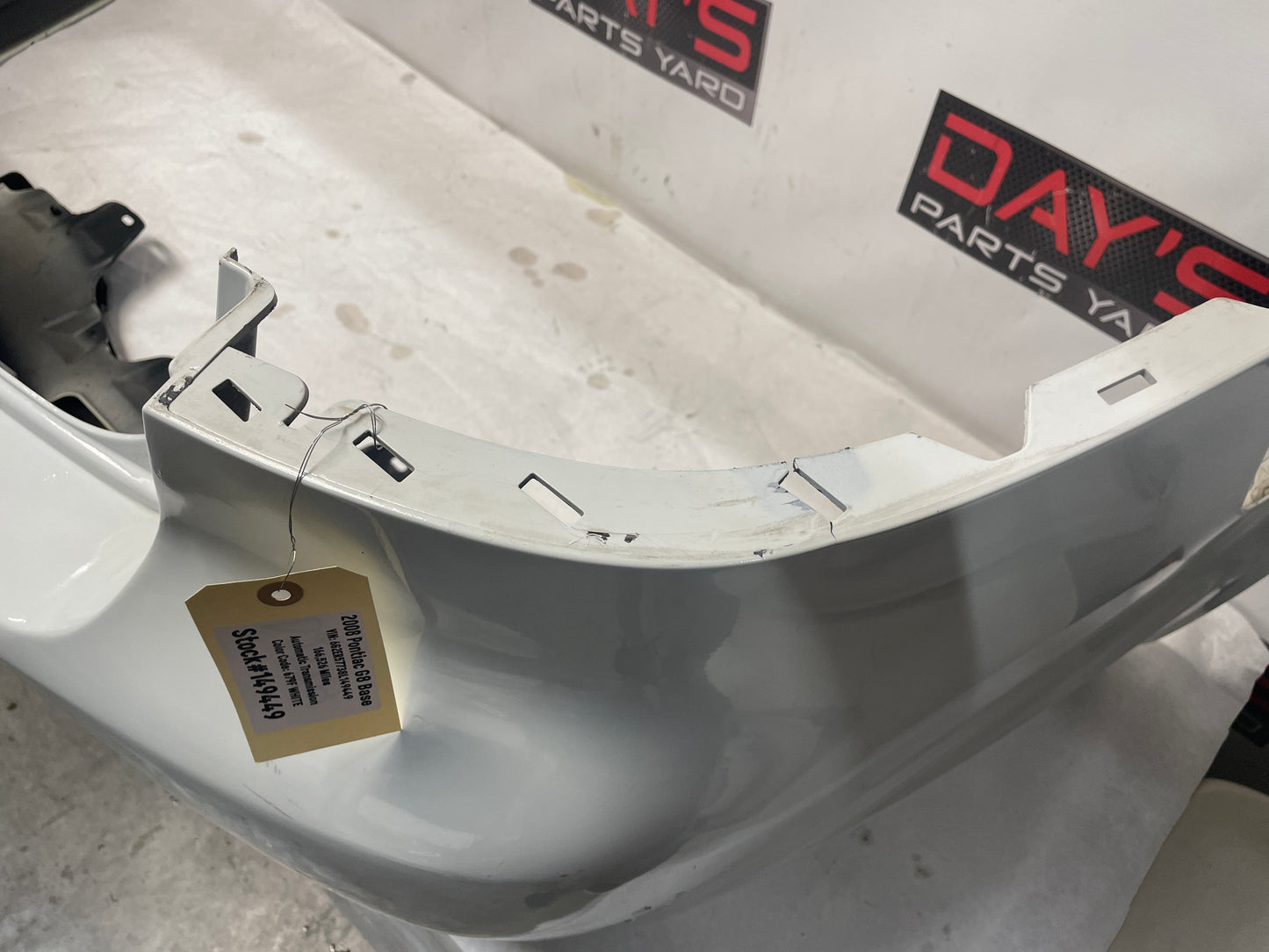 2008 Pontiac G8 Base Rear Bumper Cover Fascia White OEM - Day's Parts Yard