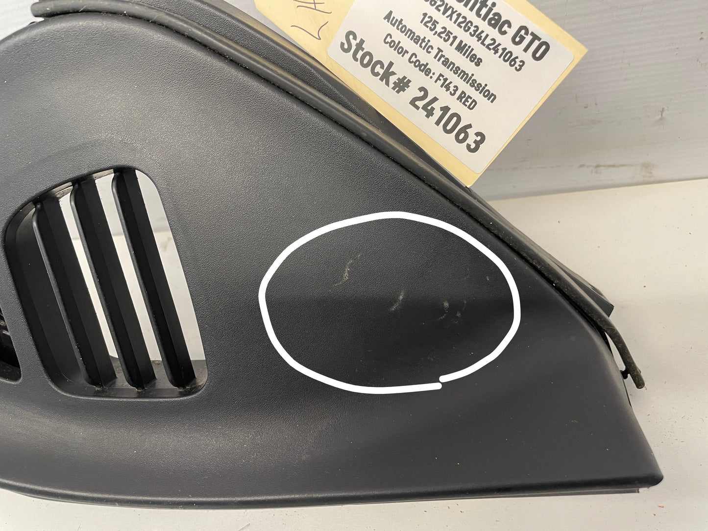2004 Pontiac GTO LH Driver Dash End Trim OEM - Day's Parts Yard