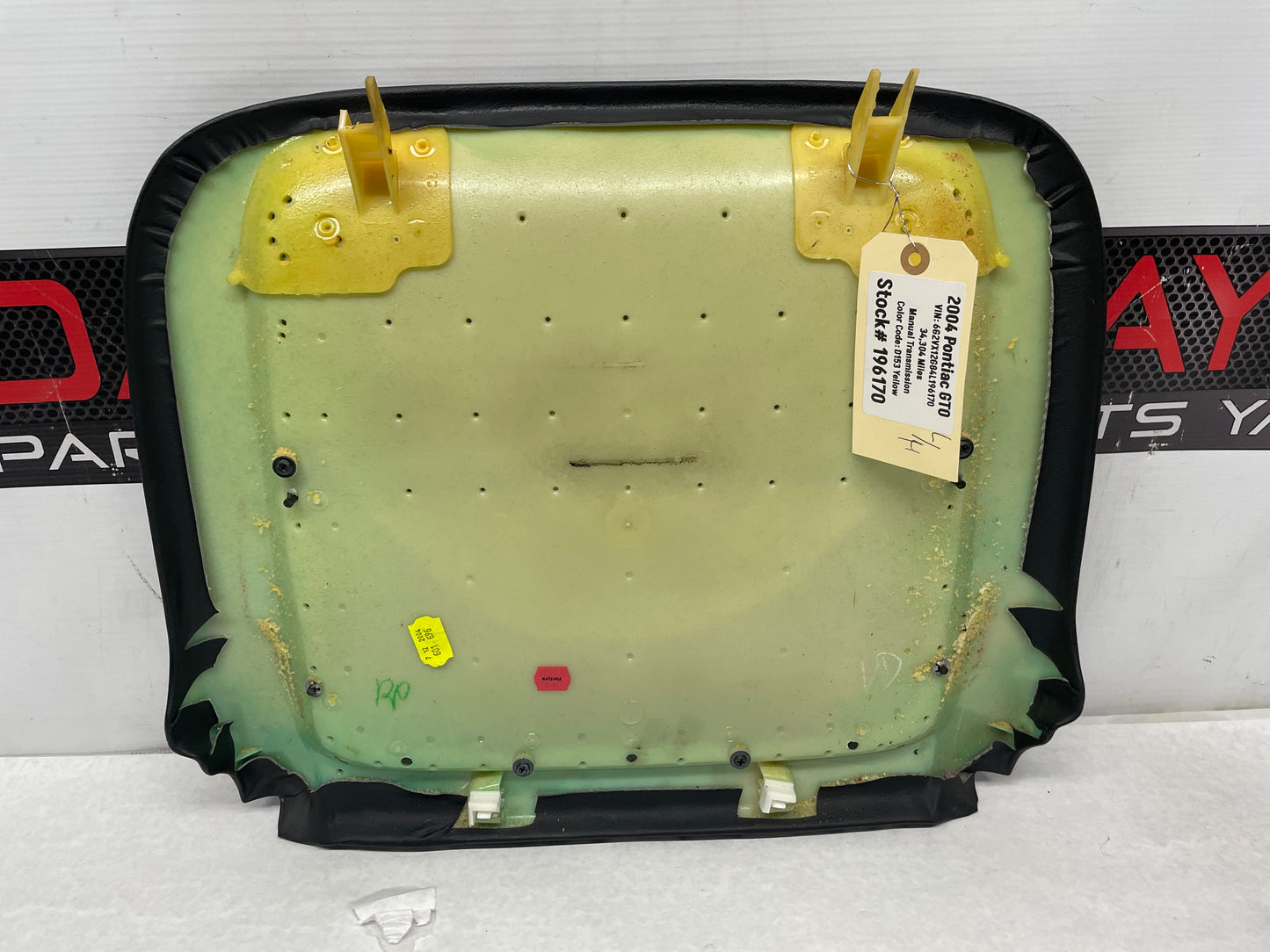 2004 Pontiac GTO Front Seat Upper Back Panel Cover Trim Map Pocket Bag OEM - Day's Parts Yard