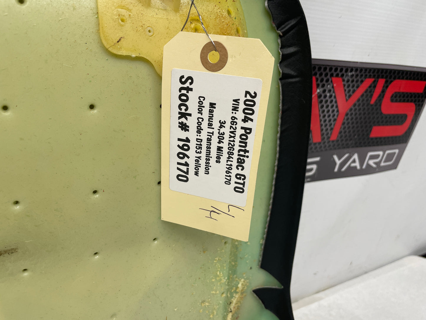 2004 Pontiac GTO Front Seat Upper Back Panel Cover Trim Map Pocket Bag OEM - Day's Parts Yard