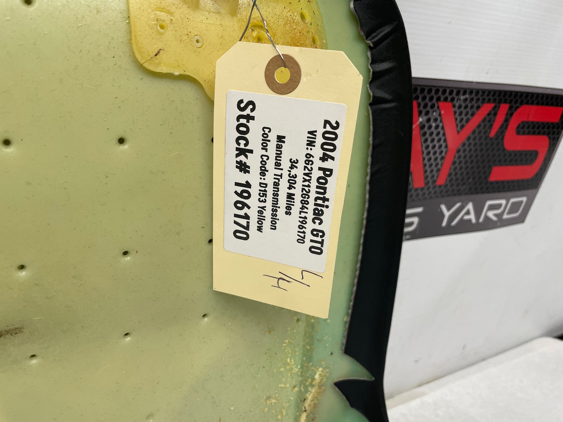 2004 Pontiac GTO Front Seat Upper Back Panel Cover Trim Map Pocket Bag OEM - Day's Parts Yard