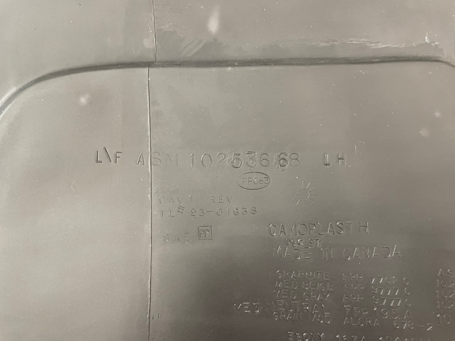 2001 Pontiac Trans AM WS6 LH Driver Rear Interior Quarter Trim Panel Ebony Black OEM