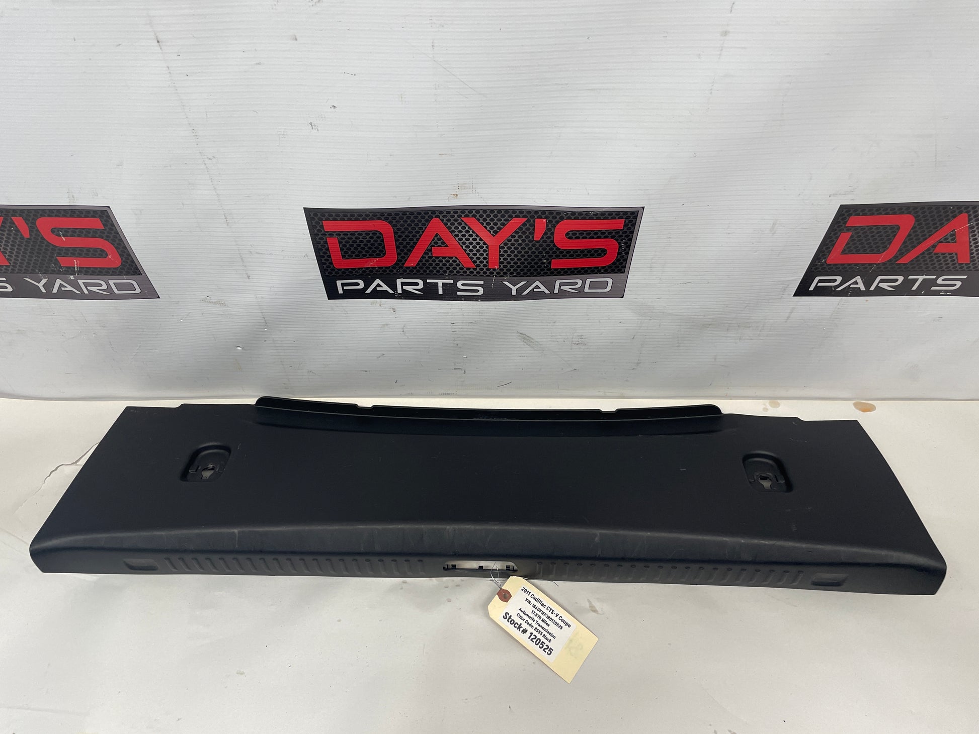 2011 Cadillac CTS-V Coupe Rear Trunk Cargo Wall Plate Sill Trim Cover OEM - Day's Parts Yard