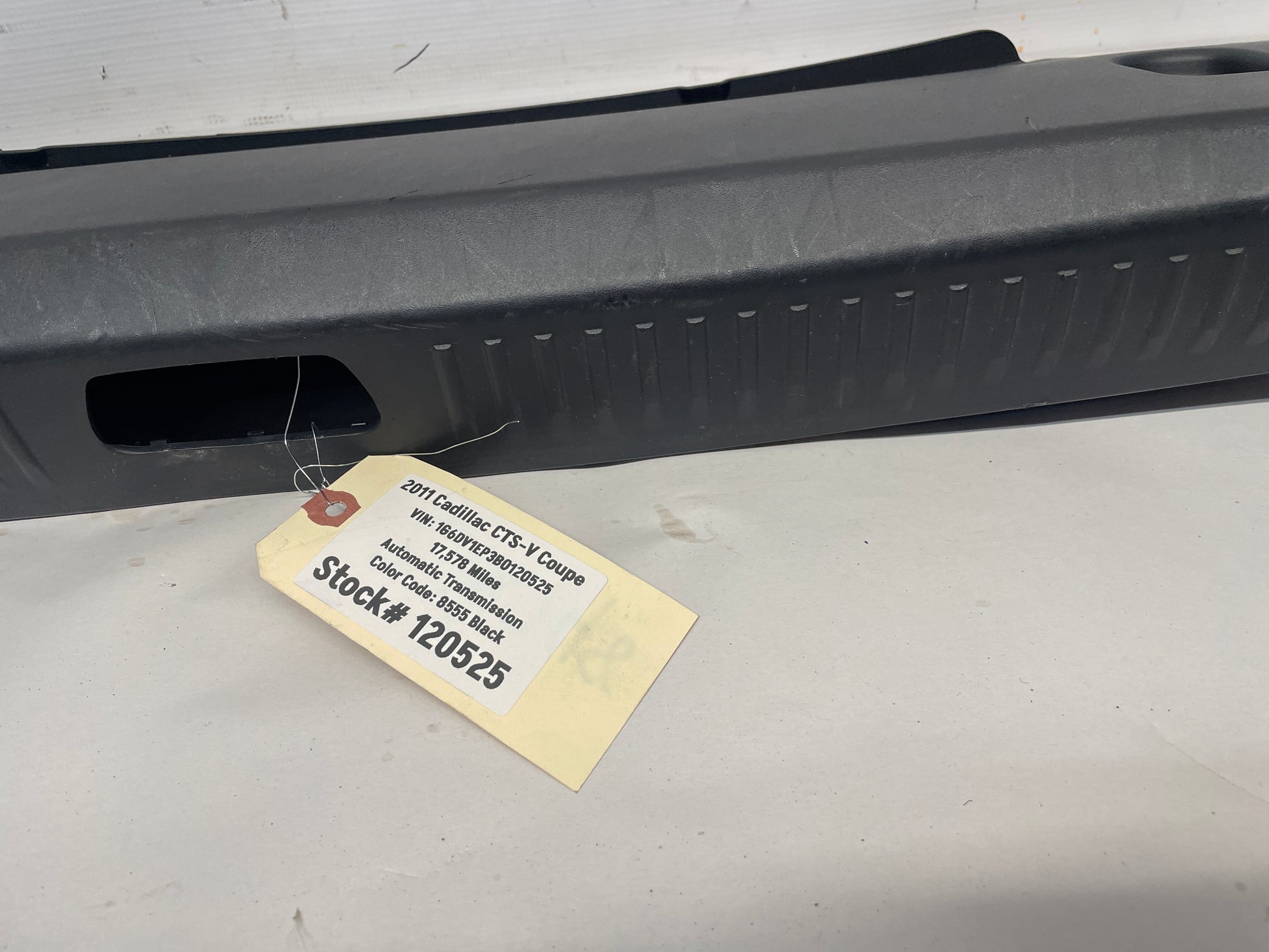 2011 Cadillac CTS-V Coupe Rear Trunk Cargo Wall Plate Sill Trim Cover OEM - Day's Parts Yard