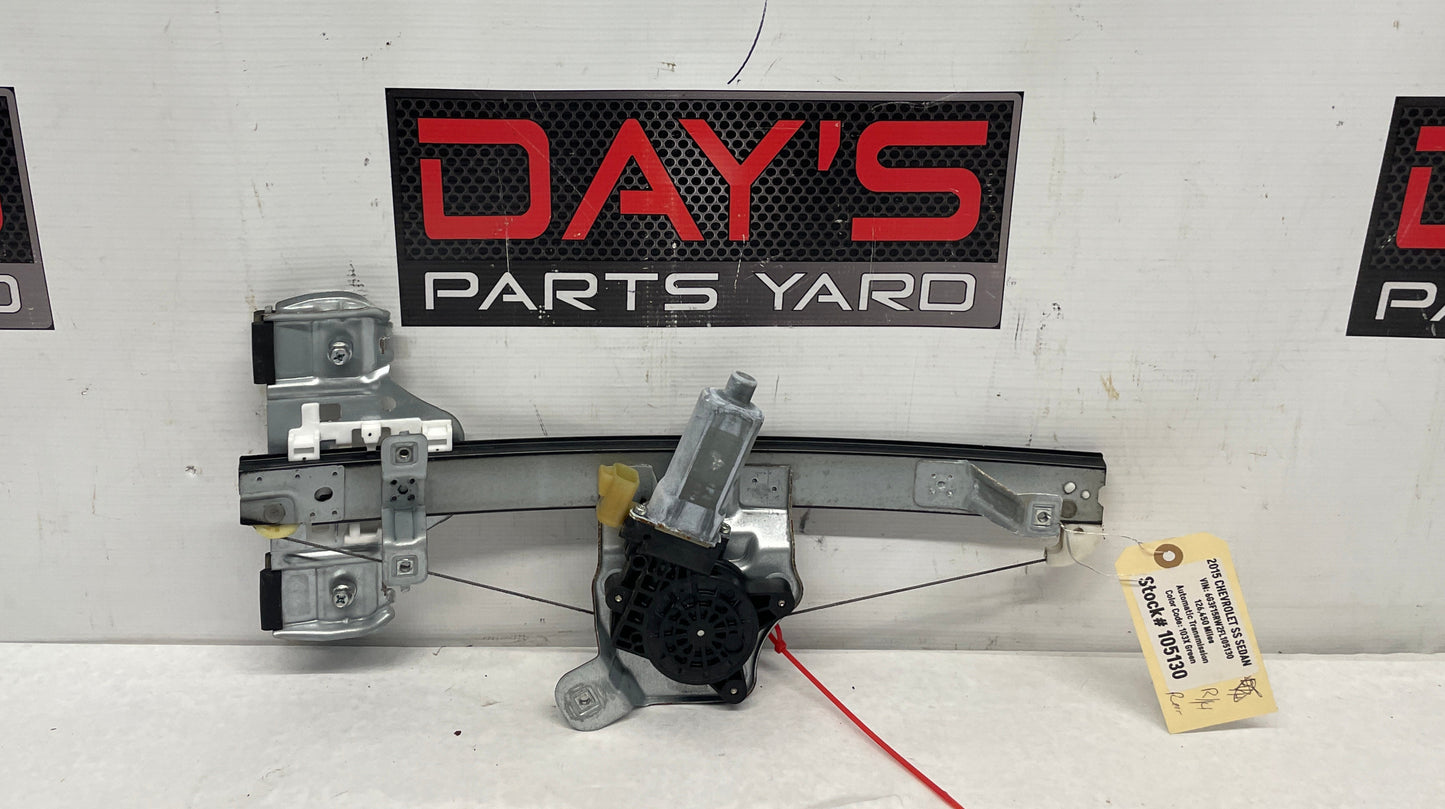 2015 Chevy SS Sedan RH Passenger Rear Door Window Regulator Motor OEM - Day's Parts Yard