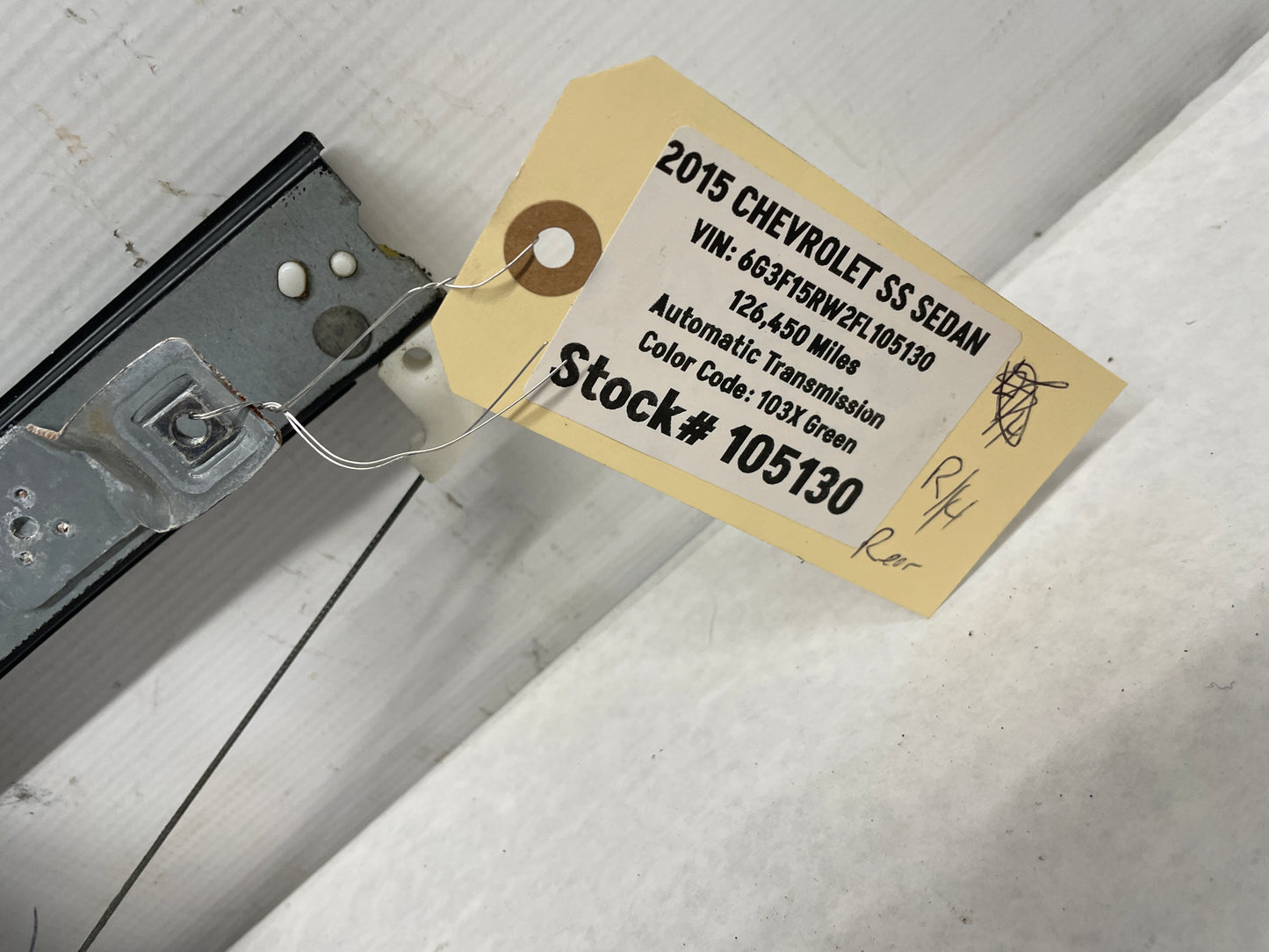 2015 Chevy SS Sedan RH Passenger Rear Door Window Regulator Motor OEM - Day's Parts Yard