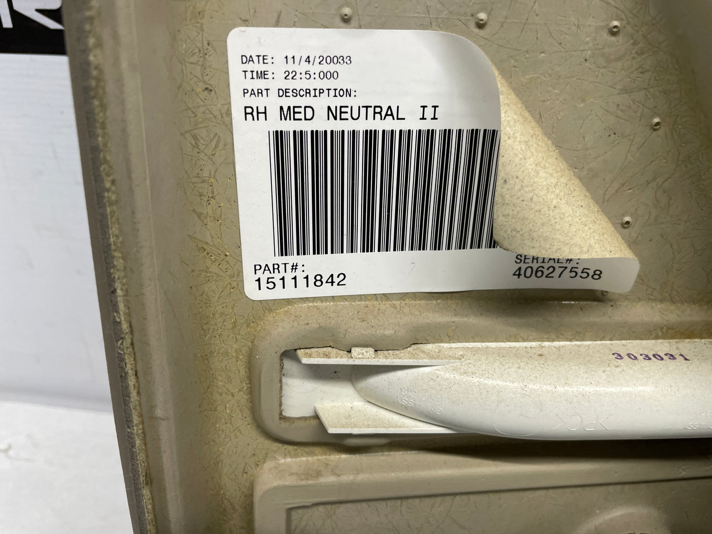2004 Chevy Silverado 2500HD RH Passenger Front Door Panel Tan Beige OEM - Day's Parts Yard