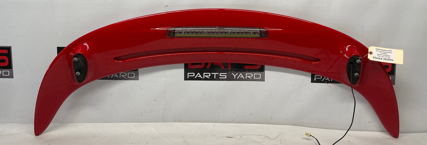 2005 Pontiac GTO Trunk Deck Lid Spoiler Wing Red OEM - Day's Parts Yard