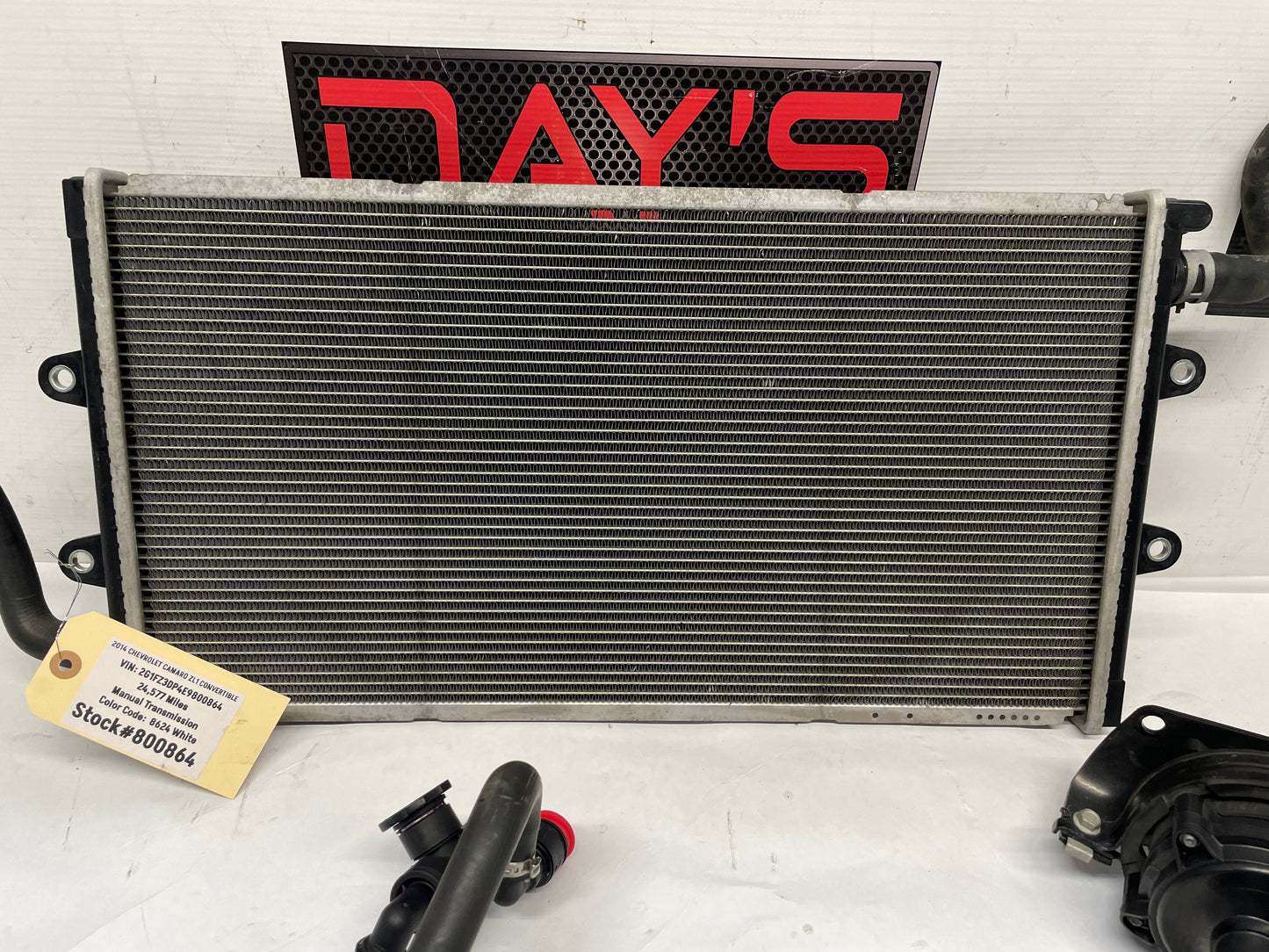 2014 Chevy Camaro ZL1 Supercharger Heat Exchanger Intercooler Pump Cooler Hoses Lines Assembly OEM - Day's Parts Yard