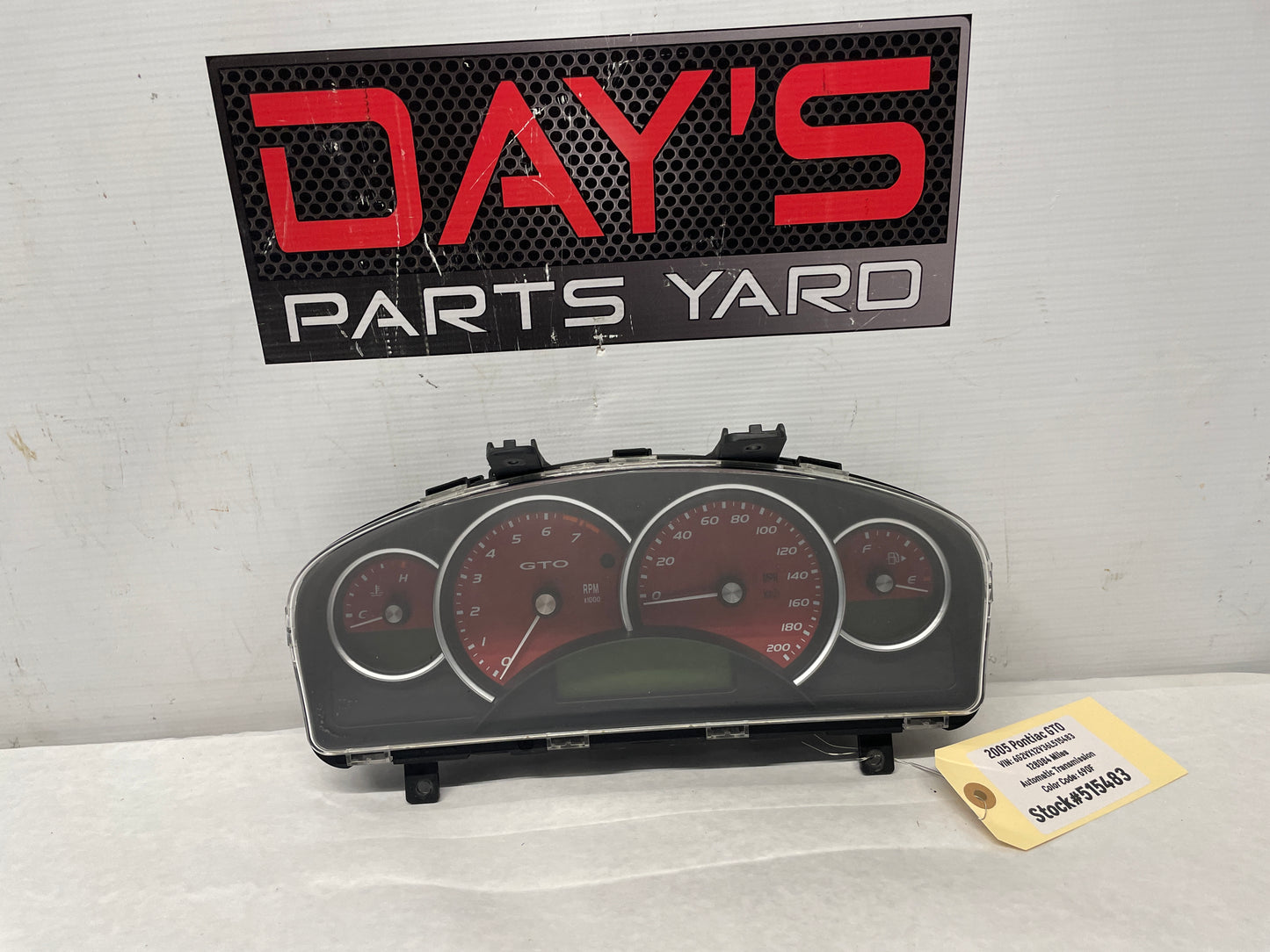 2005 Pontiac GTO Red Gauge Cluster Speedometer OEM - Day's Parts Yard