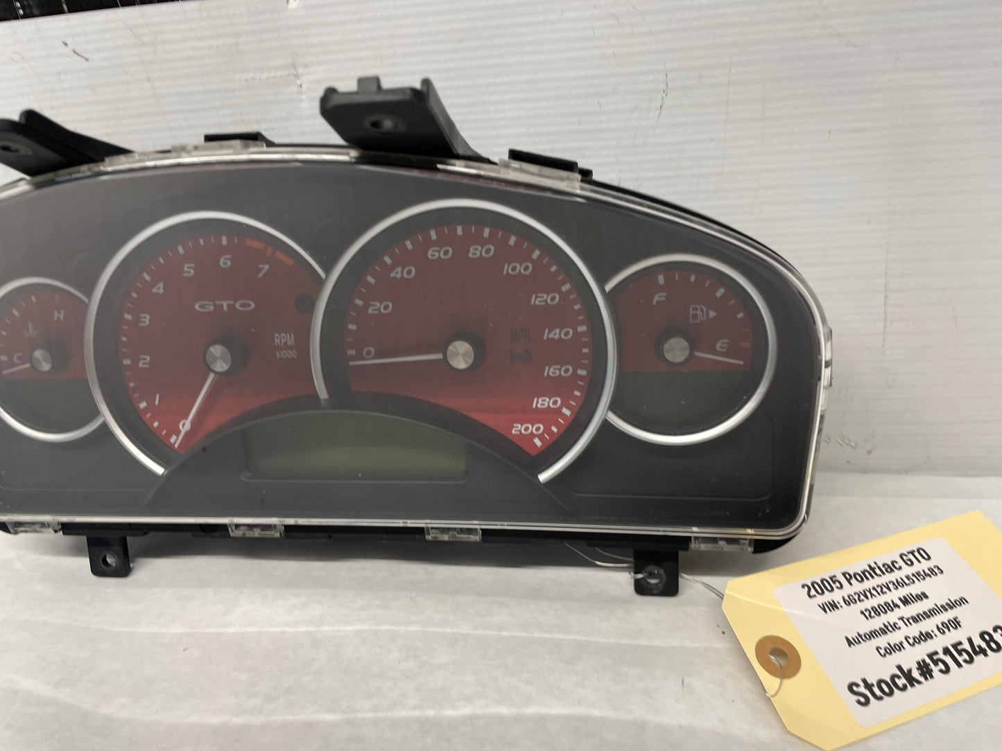 2005 Pontiac GTO Red Gauge Cluster Speedometer OEM - Day's Parts Yard