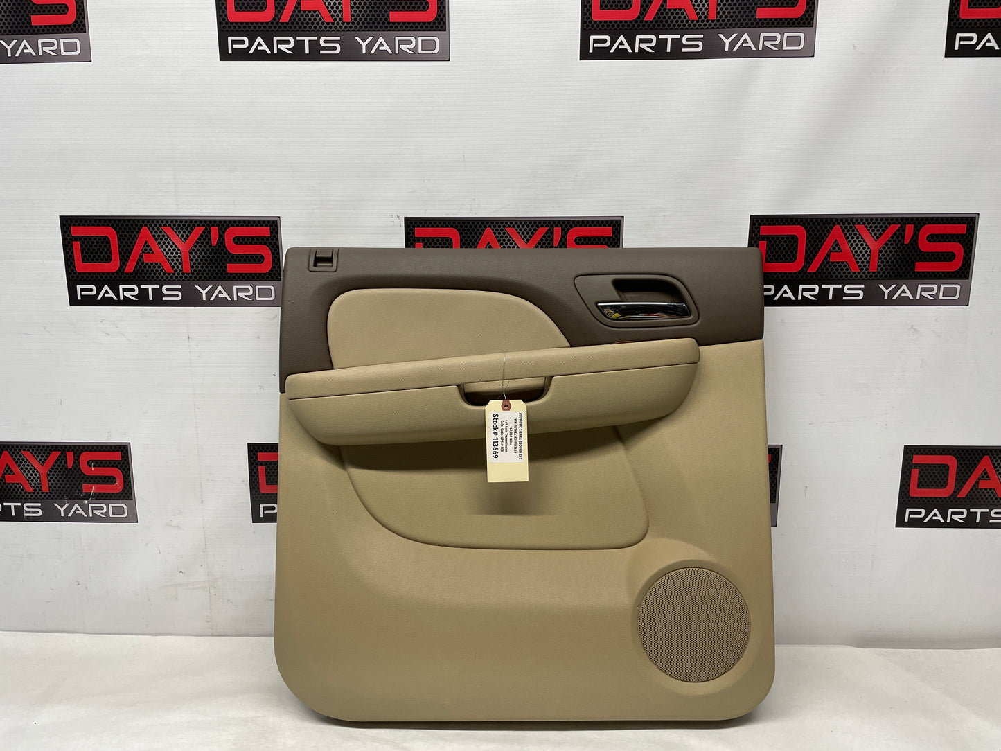 2009 GMC Sierra 2500HD SLT LH Driver Rear Interior Door Panel Cashmere Tan OEM - Day's Parts Yard