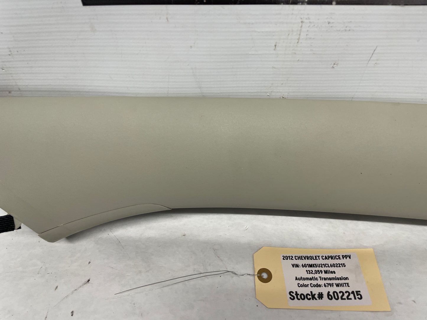 2012 Chevy Caprice PPV RH Passenger Interior Windshield A Pillar Trim Molding OEM