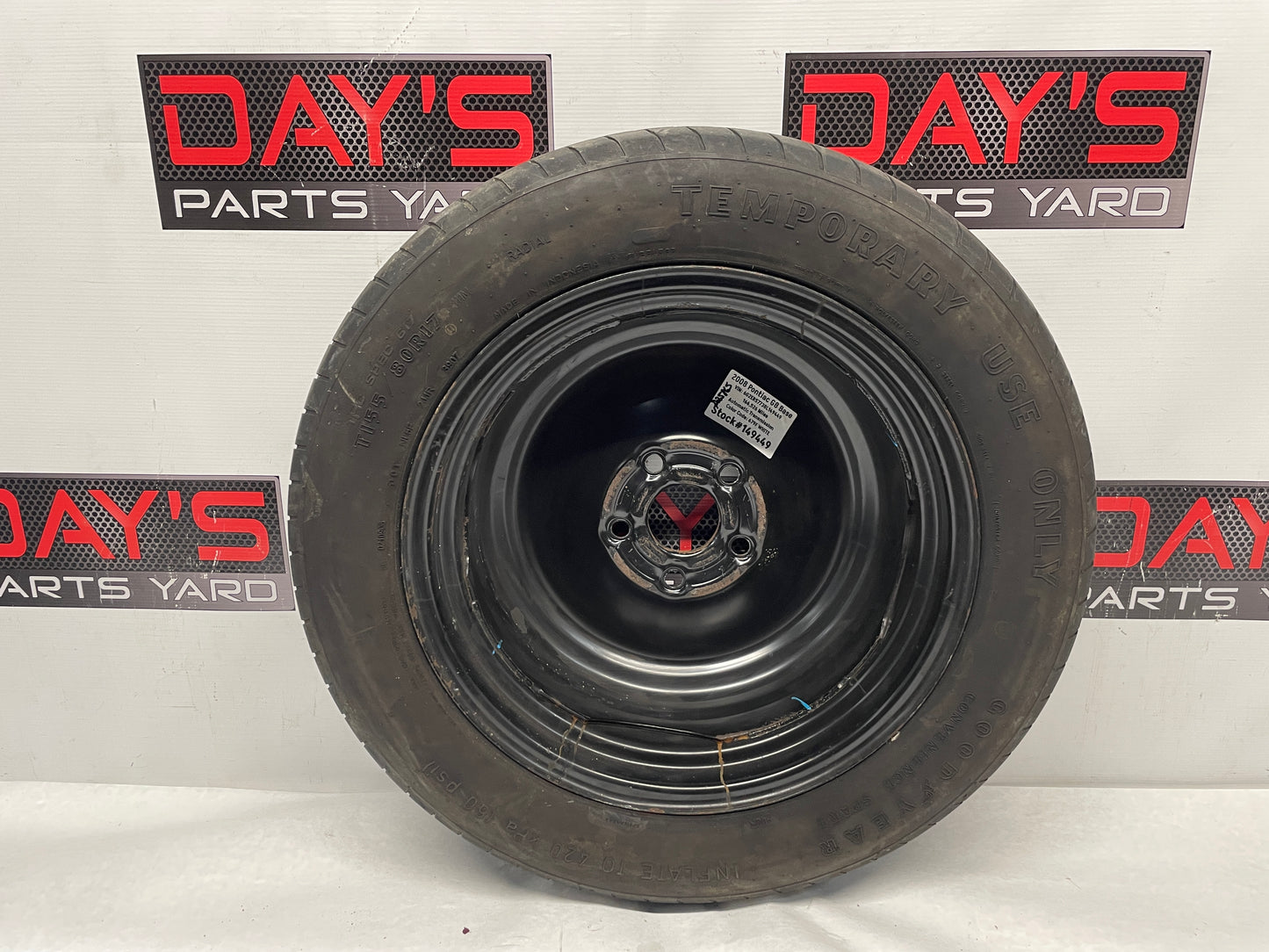 2008 Pontiac G8 Base Spare Wheel & Tire OEM - Day's Parts Yard