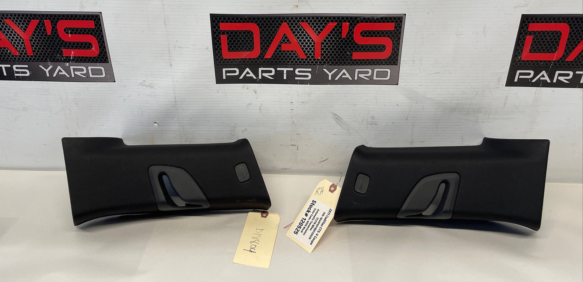 2011 Cadillac CTS-V Coupe RH & LH Black Interior B Pillar Upper Trim Panel OEM - Day's Parts Yard