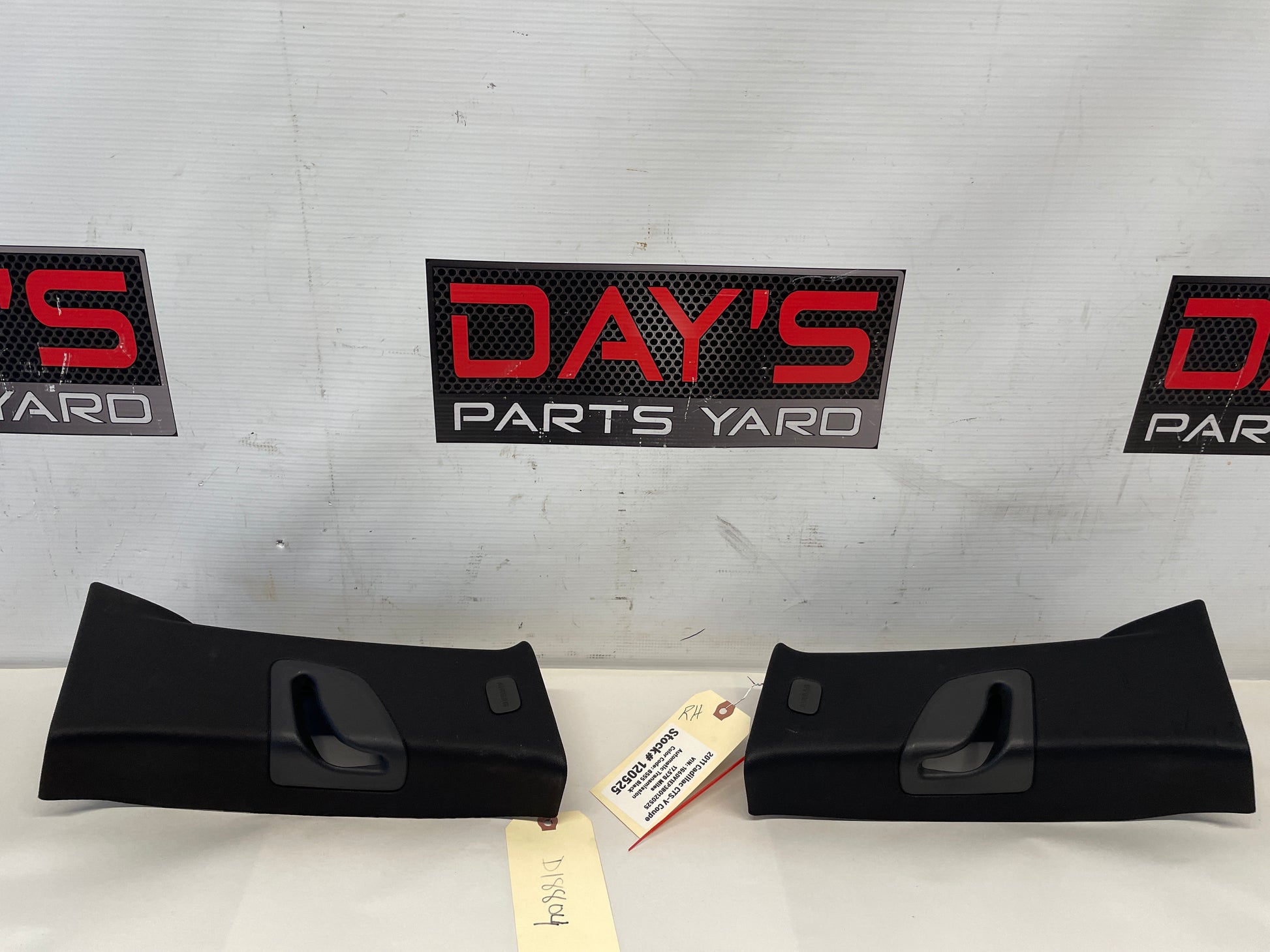 2011 Cadillac CTS-V Coupe RH & LH Black Interior B Pillar Upper Trim Panel OEM - Day's Parts Yard