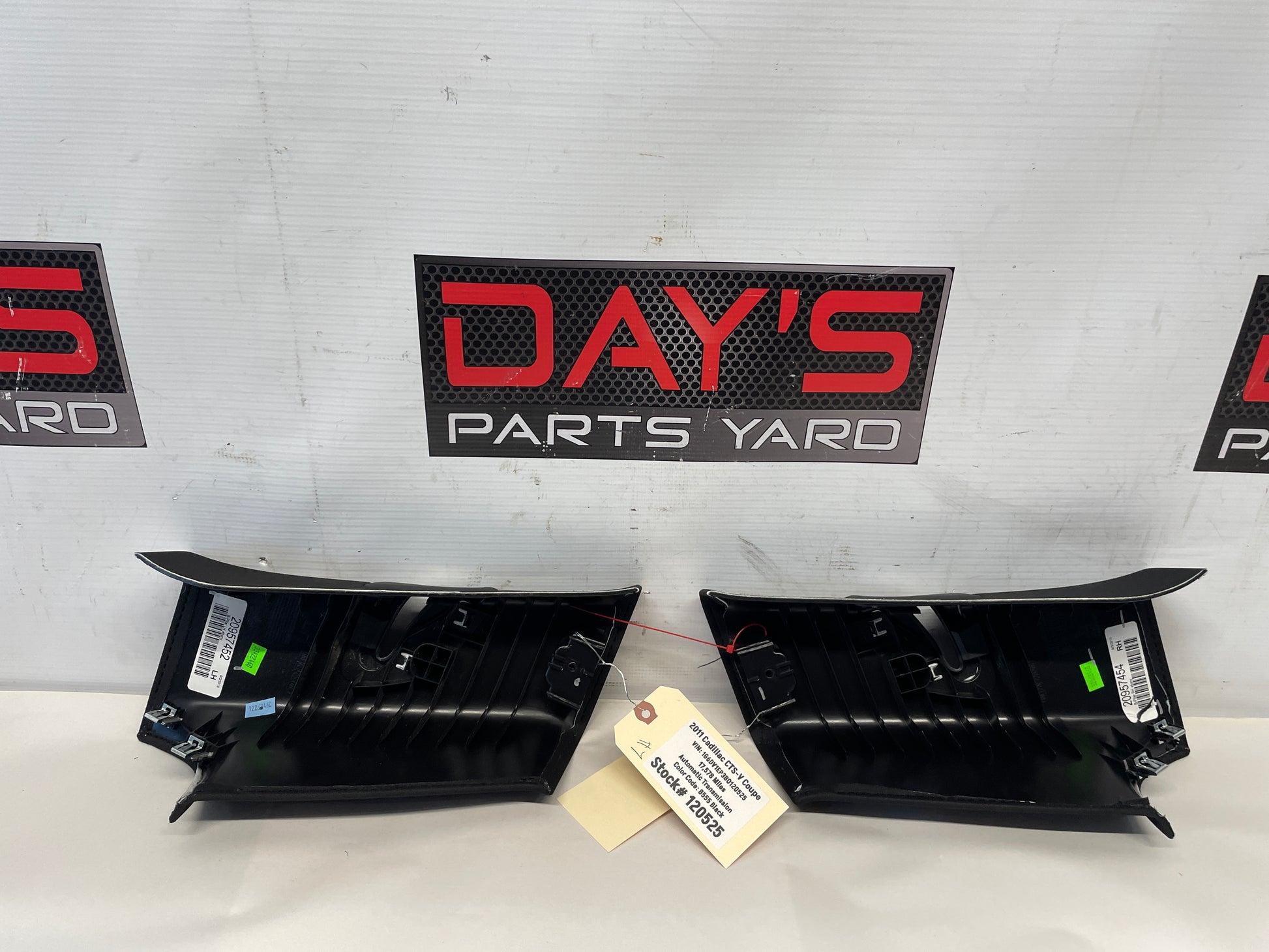 2011 Cadillac CTS-V Coupe RH & LH Black Interior B Pillar Upper Trim Panel OEM - Day's Parts Yard