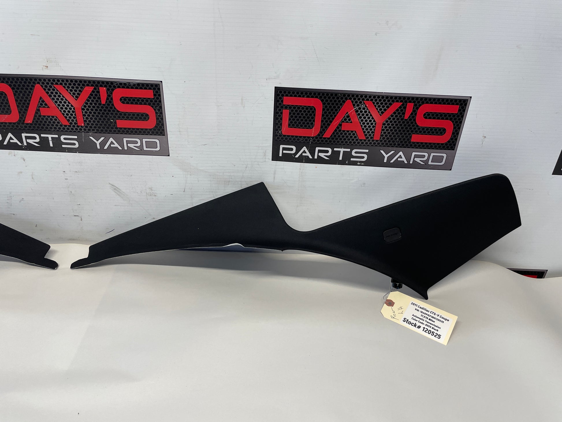 2011 Cadillac CTS-V Coupe Black RH & LH Interior C Pillar Trim Panels OEM - Day's Parts Yard