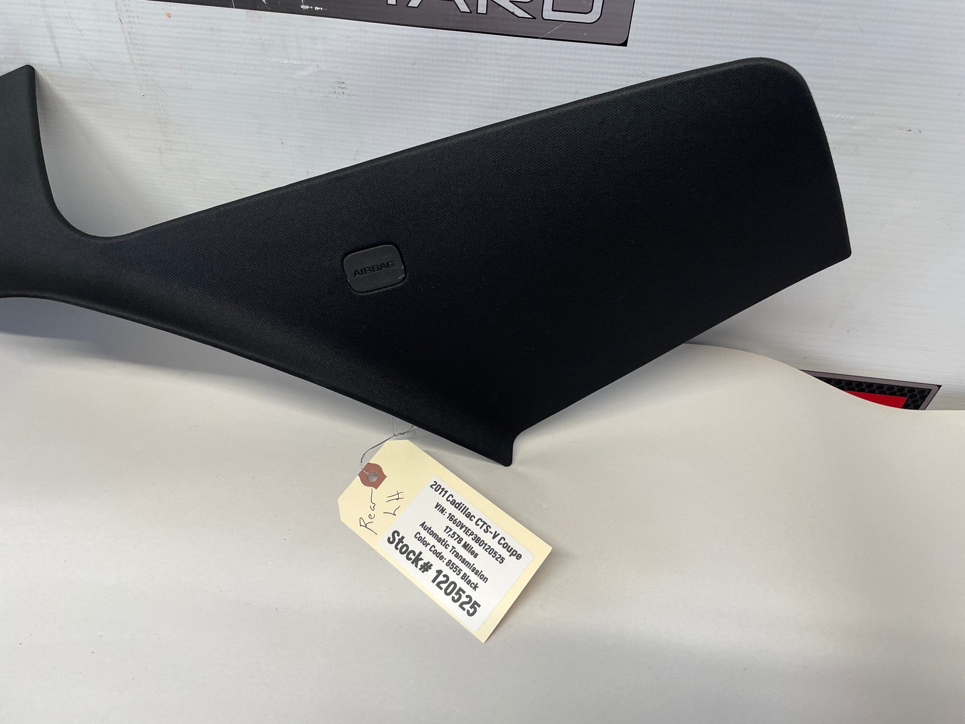 2011 Cadillac CTS-V Coupe Black RH & LH Interior C Pillar Trim Panels OEM - Day's Parts Yard