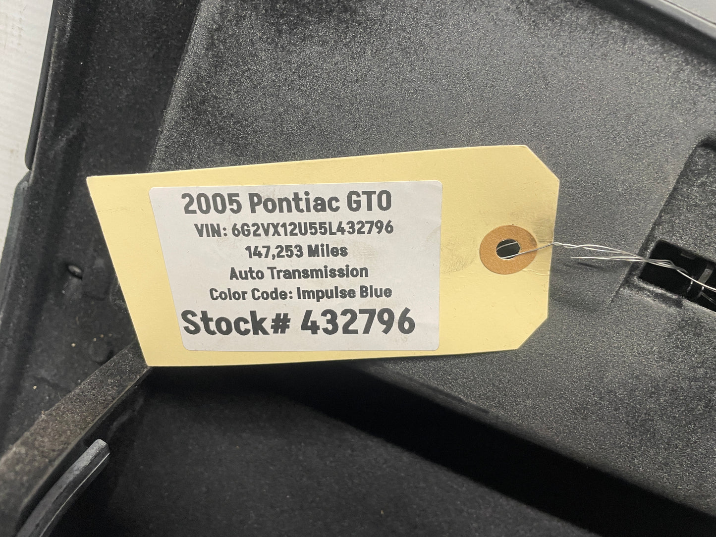 2005 Pontiac GTO Glove Box Assembly Compartment Black Suede OEM OEM - Day's Parts Yard