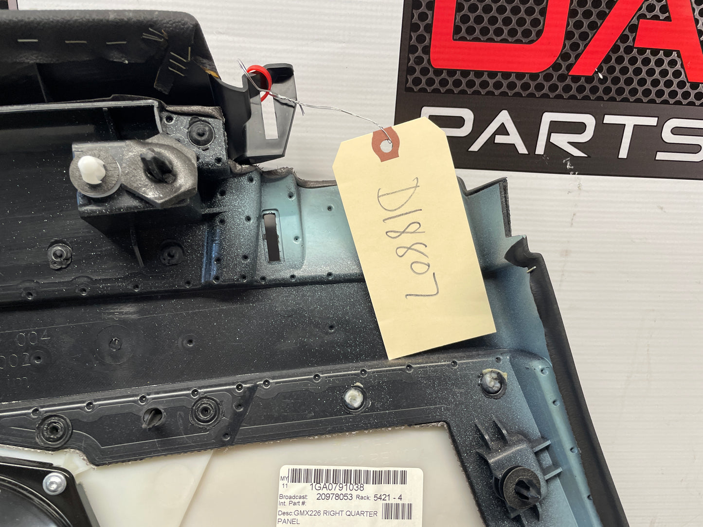 2011 Cadillac CTS-V Coupe RH Passenger Rear Interior Door Panel OEM - Day's Parts Yard