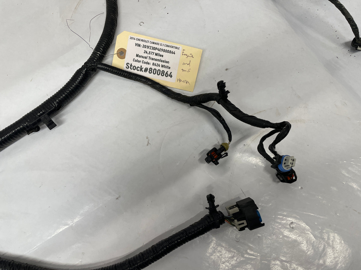 2014 Chevy Camaro ZL1 Engine Motor Transmission Wiring Wire Harness OEM - Day's Parts Yard