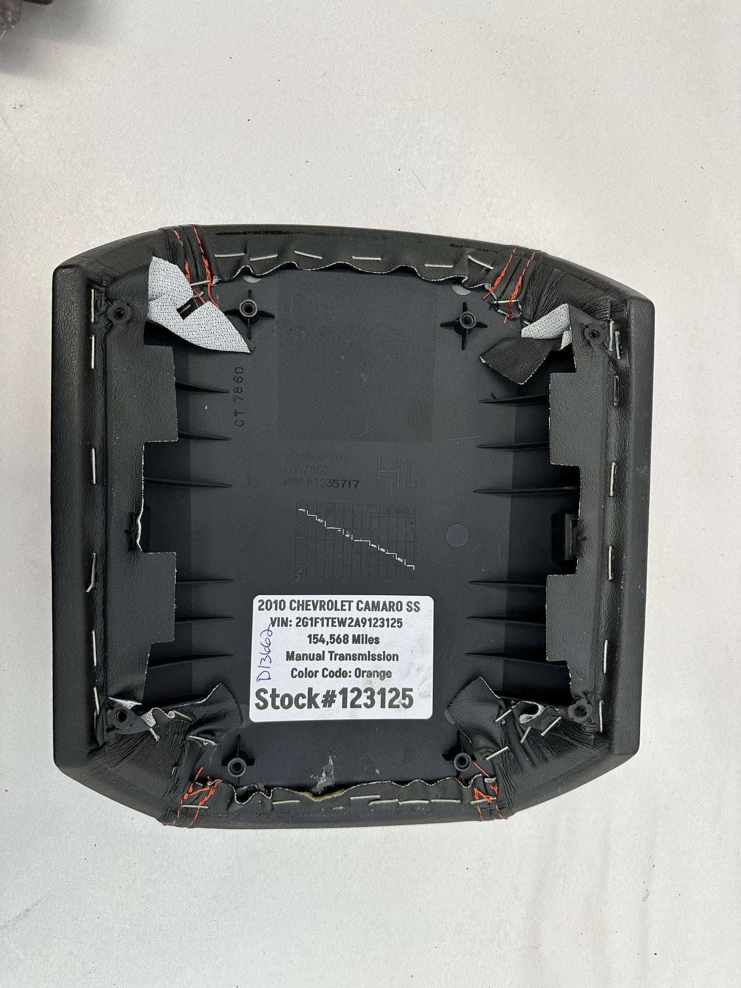 2010 Chevy Camaro SS Center Console Lid OEM - Day's Parts Yard